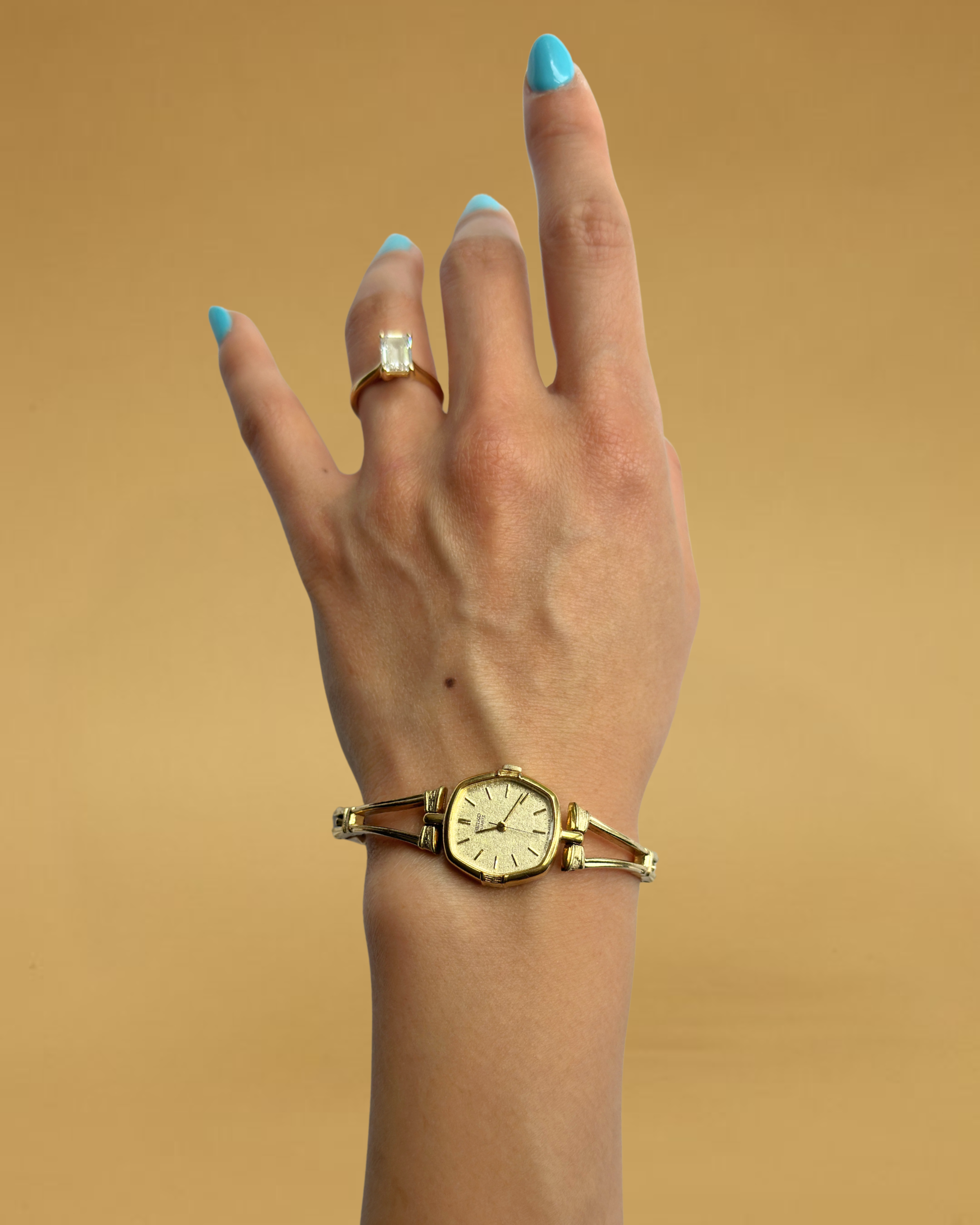 1980s Seiko gold-plated hexagon quartz watch