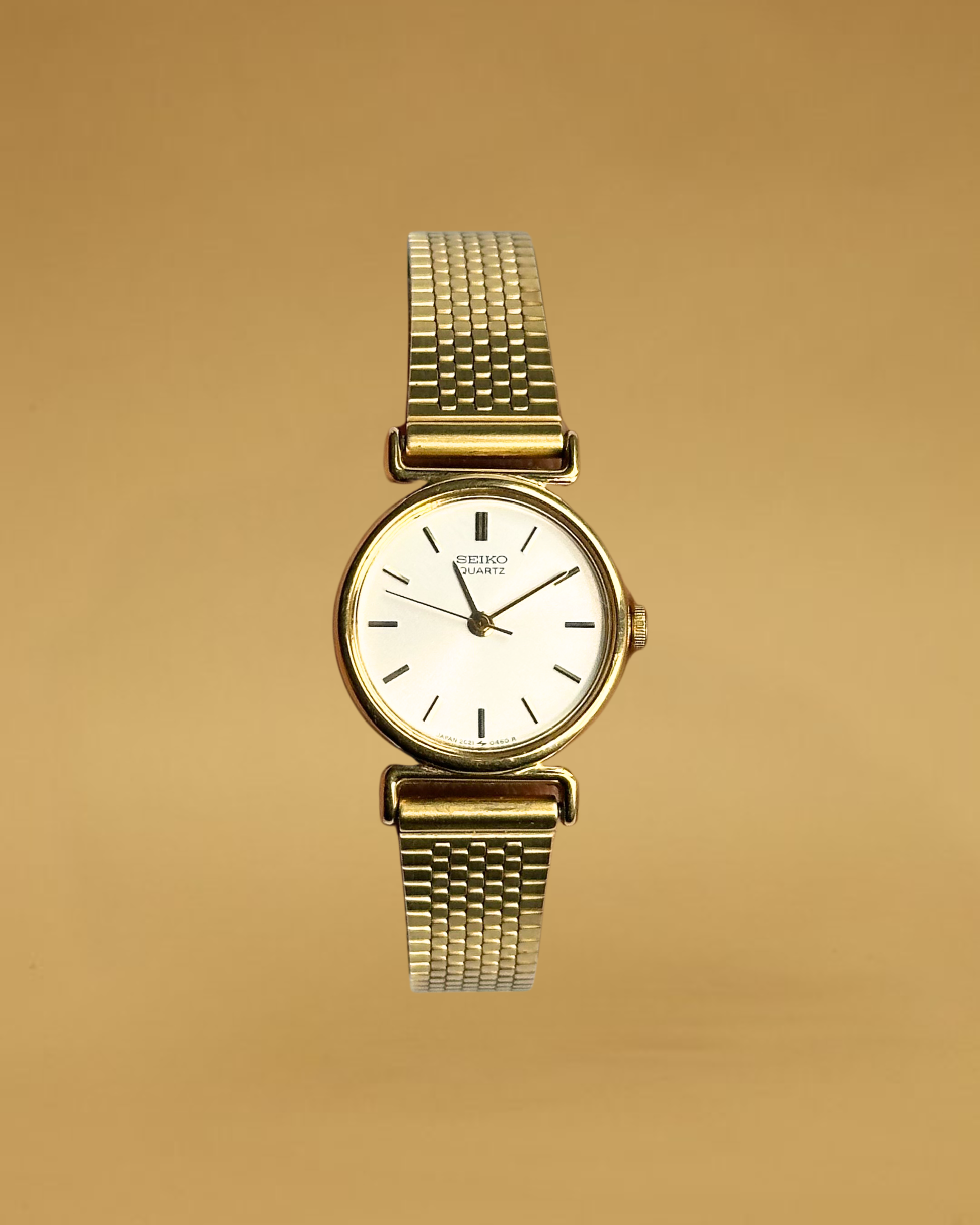 1980s Seiko gold-plated round quartz watch
