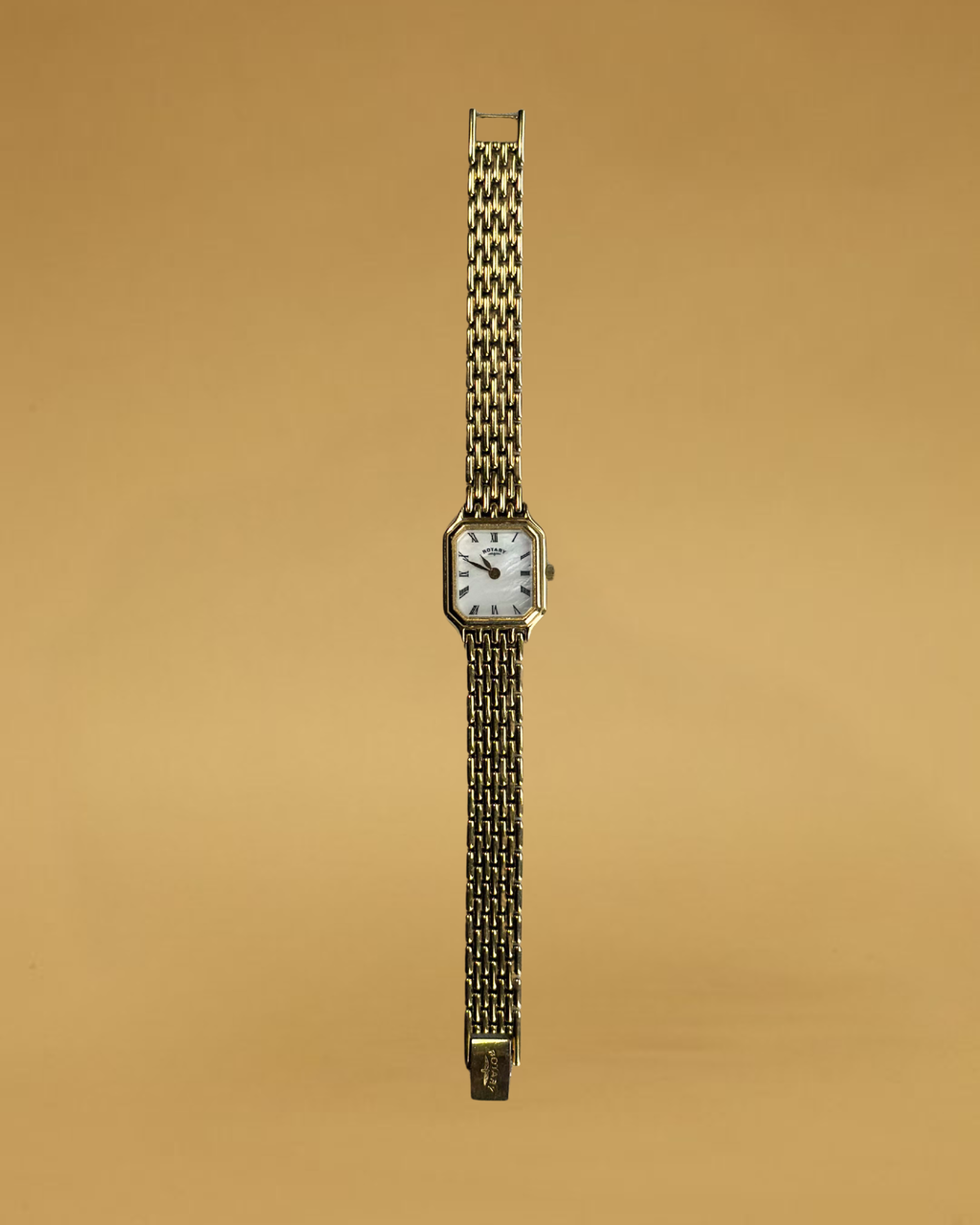 1980s Rotary gold-plated mother of pearl quartz watch