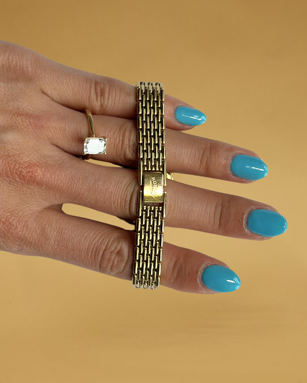 1980s Rotary gold-plated mother of pearl quartz watch