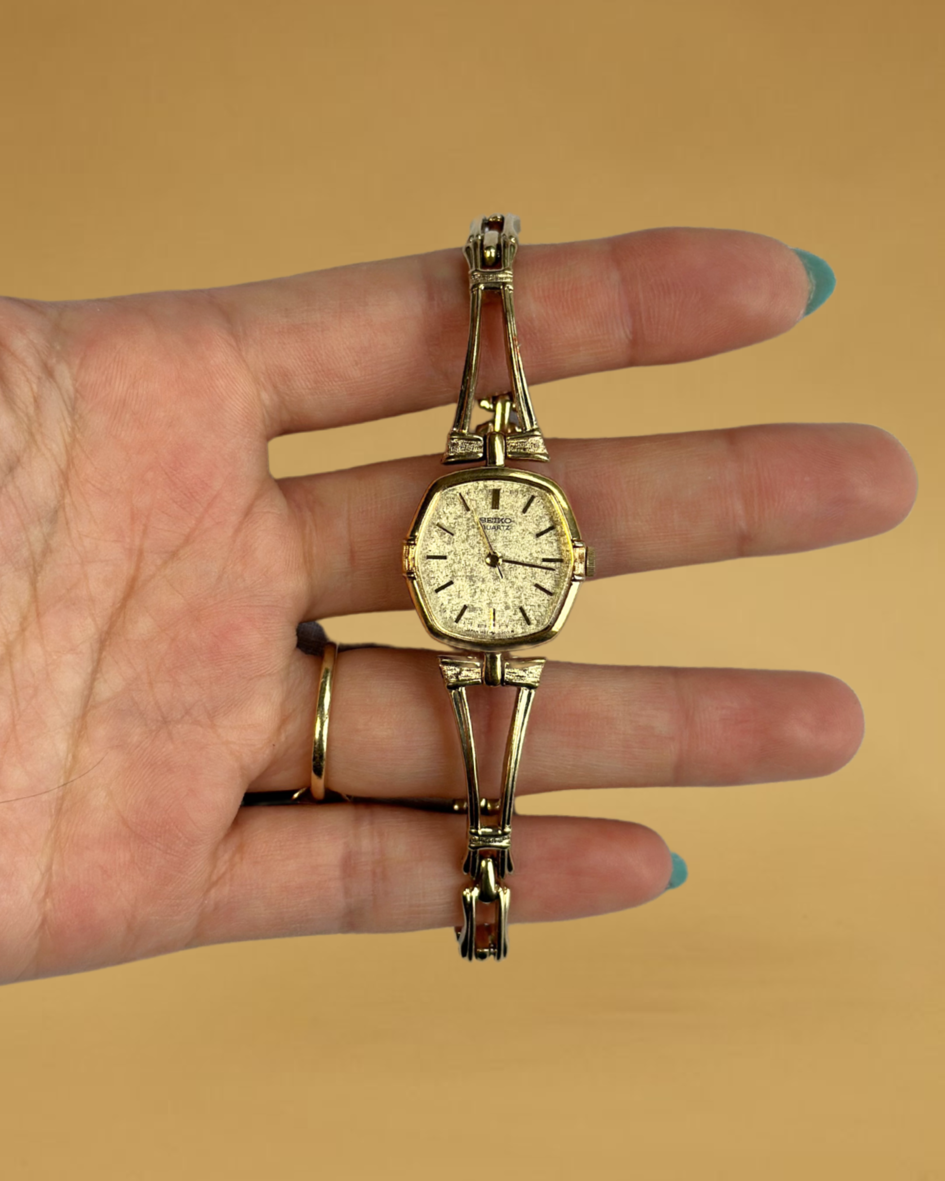1980s Seiko gold-plated hexagon quartz watch