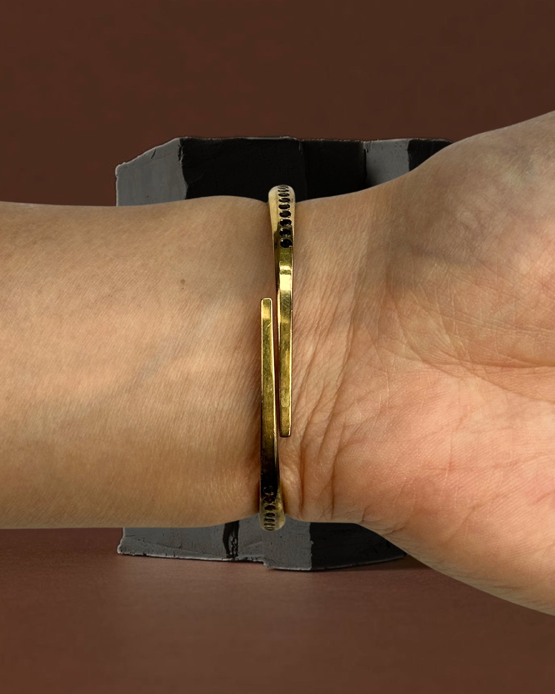1950s Chandler garnet gold-plated bangle mechanical watch