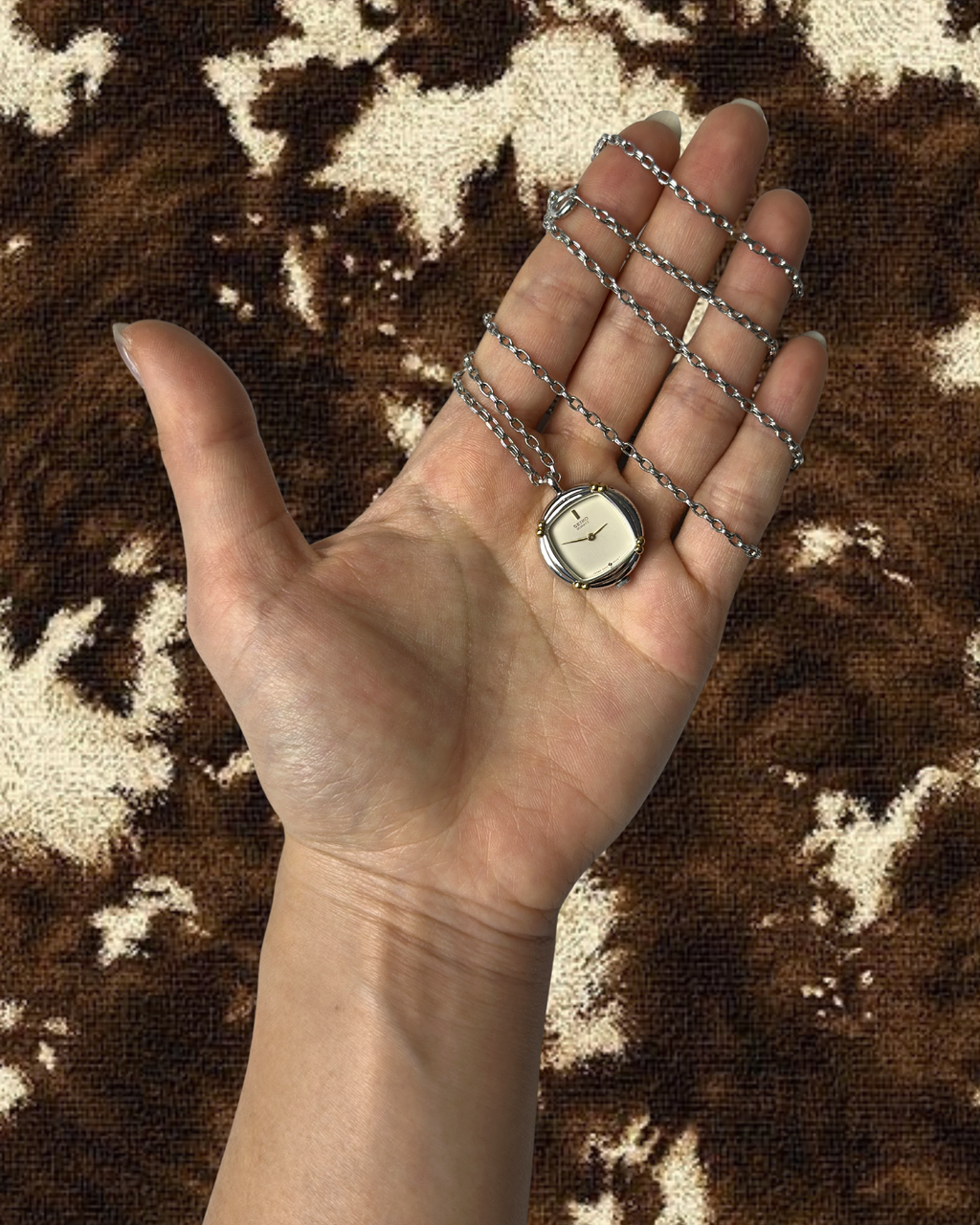 1980s Seiko two-tone quartz watch necklace