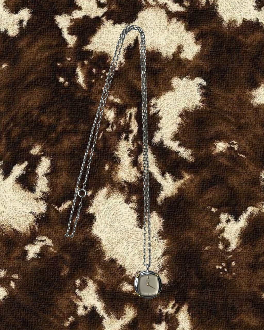 1980s Seiko two-tone quartz watch necklace