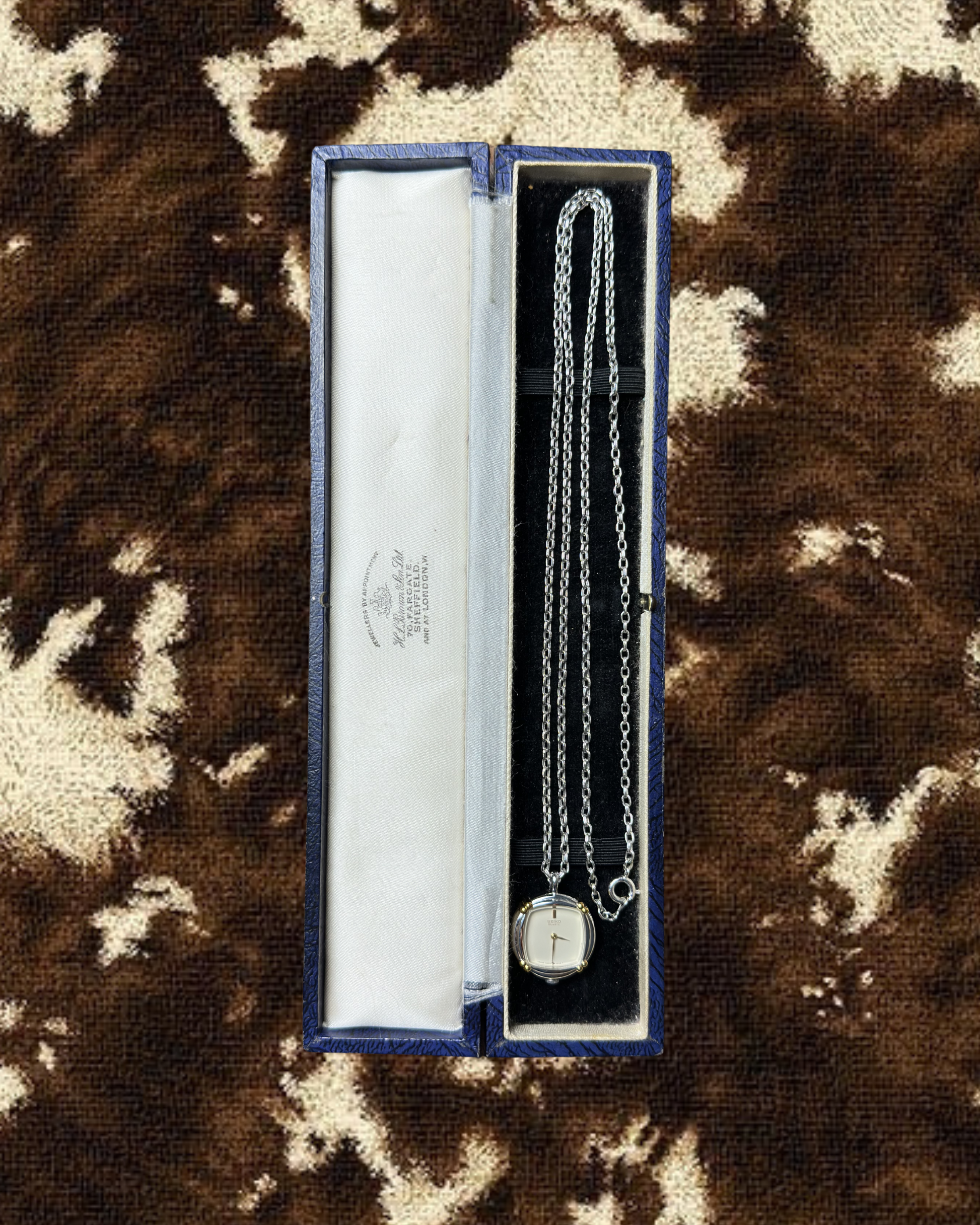 1980s Seiko two-tone quartz watch necklace