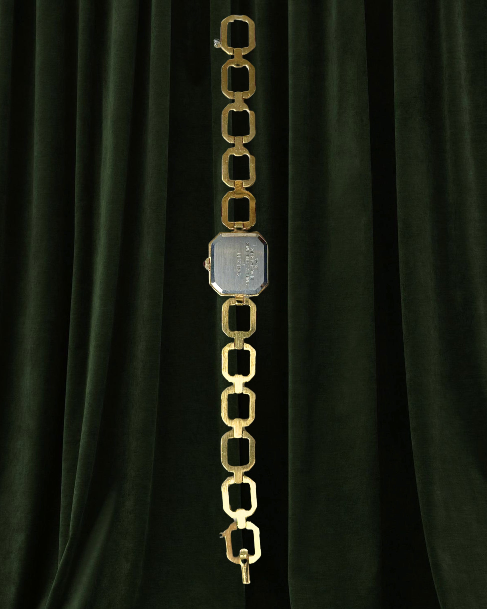 1980s Orient burgundy octagon quartz watch