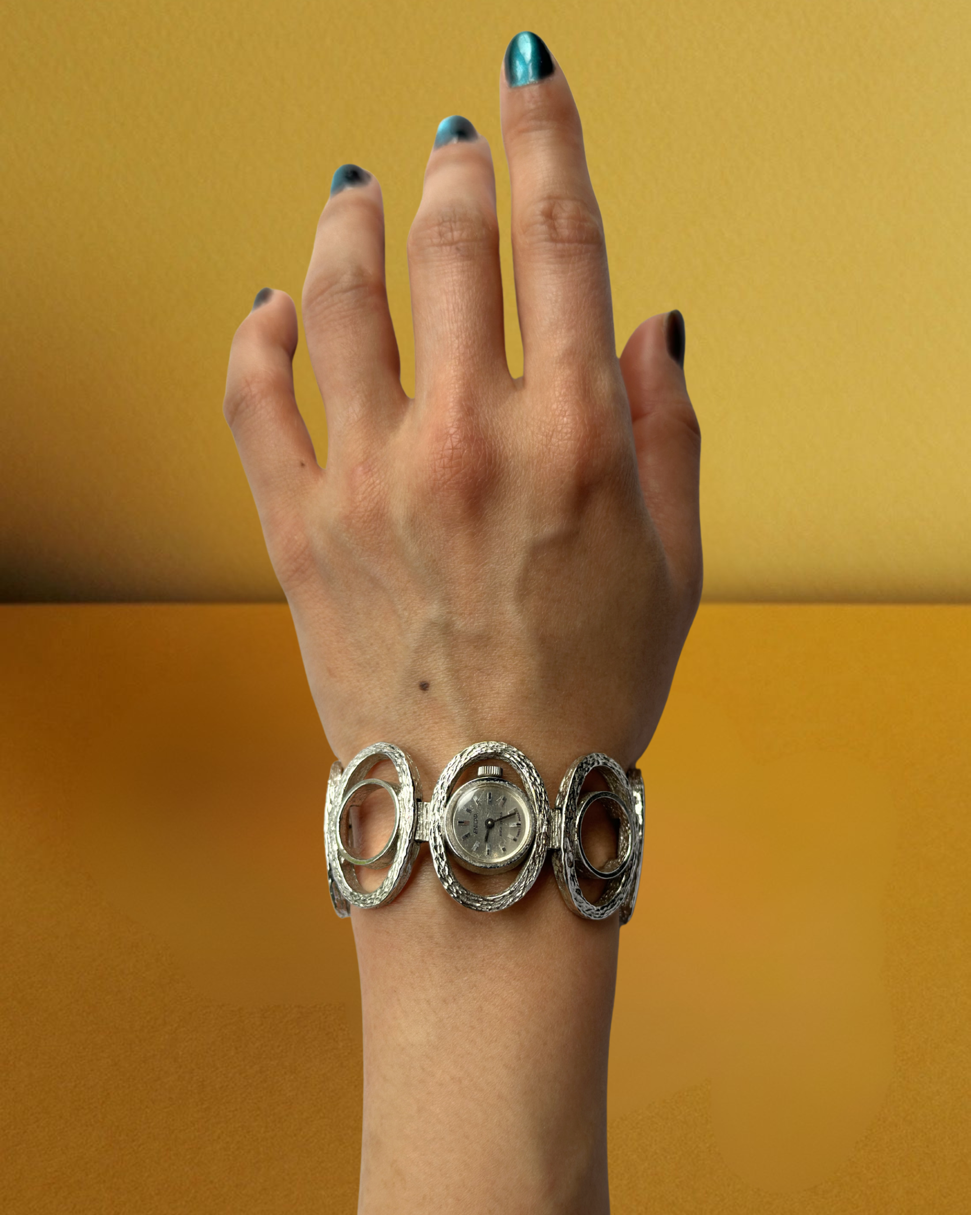 1970s Enicar silver tone mechanical watch