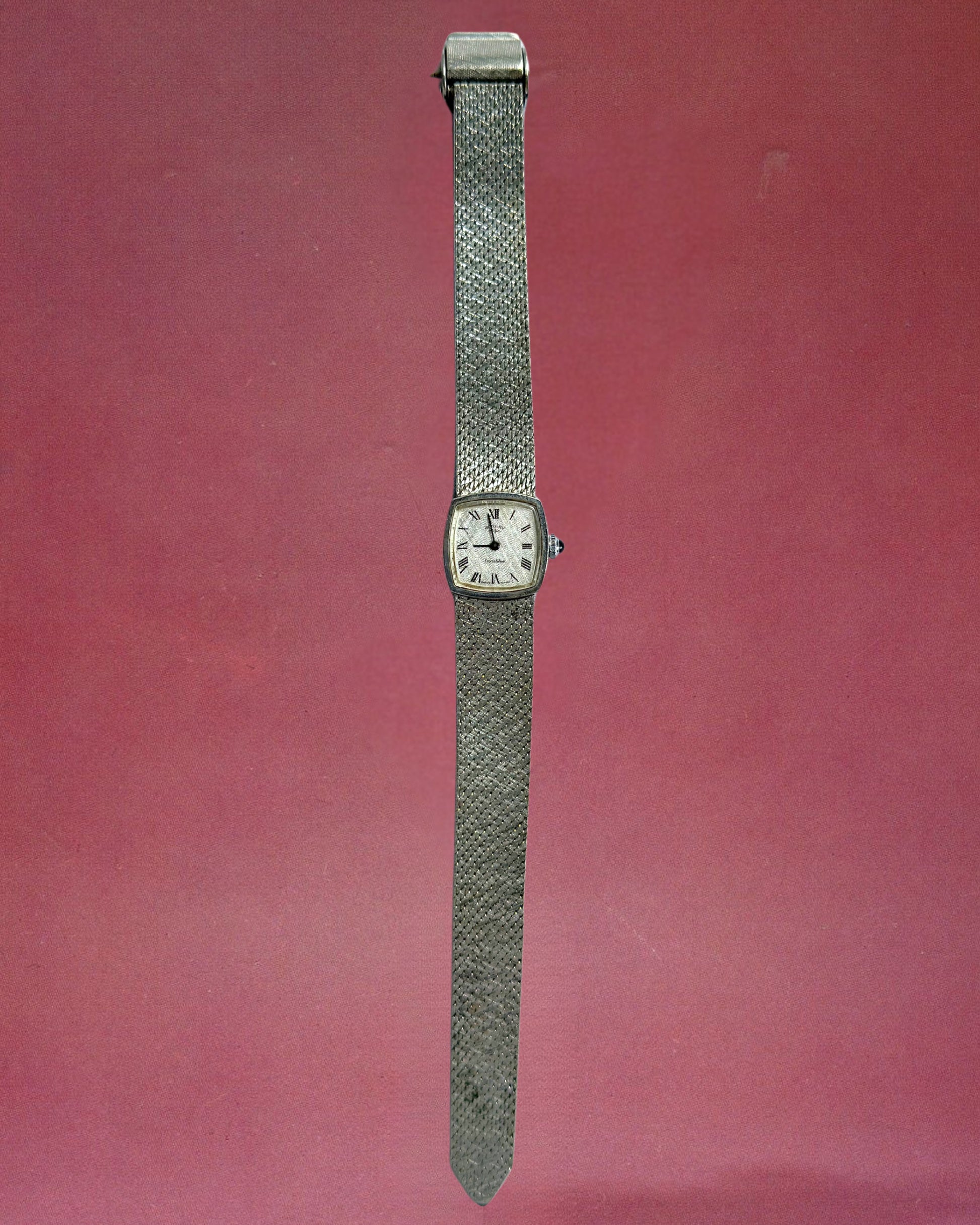 1970s Rotary silver-plated mesh mechanical watch