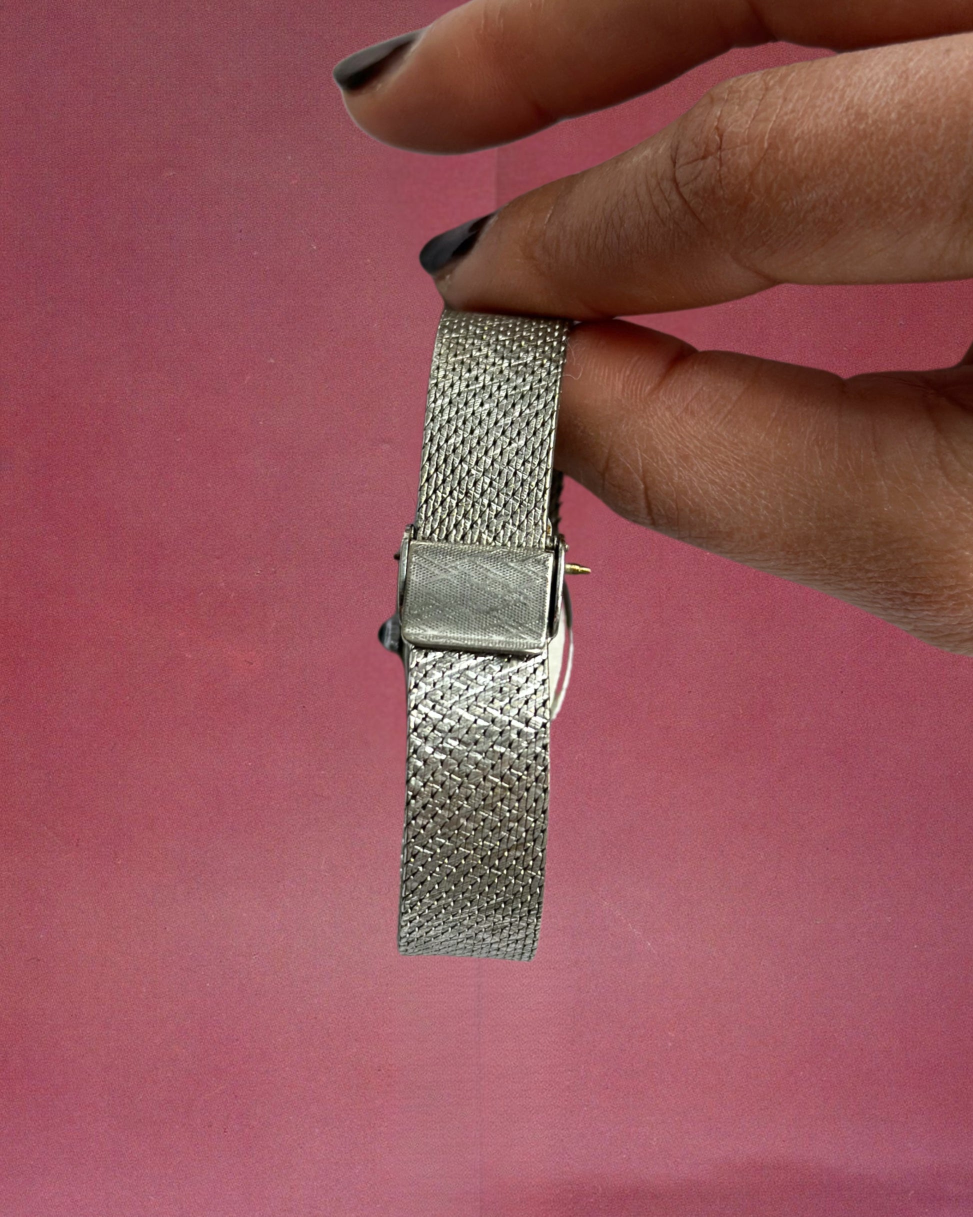 1970s Rotary silver-plated mesh mechanical watch