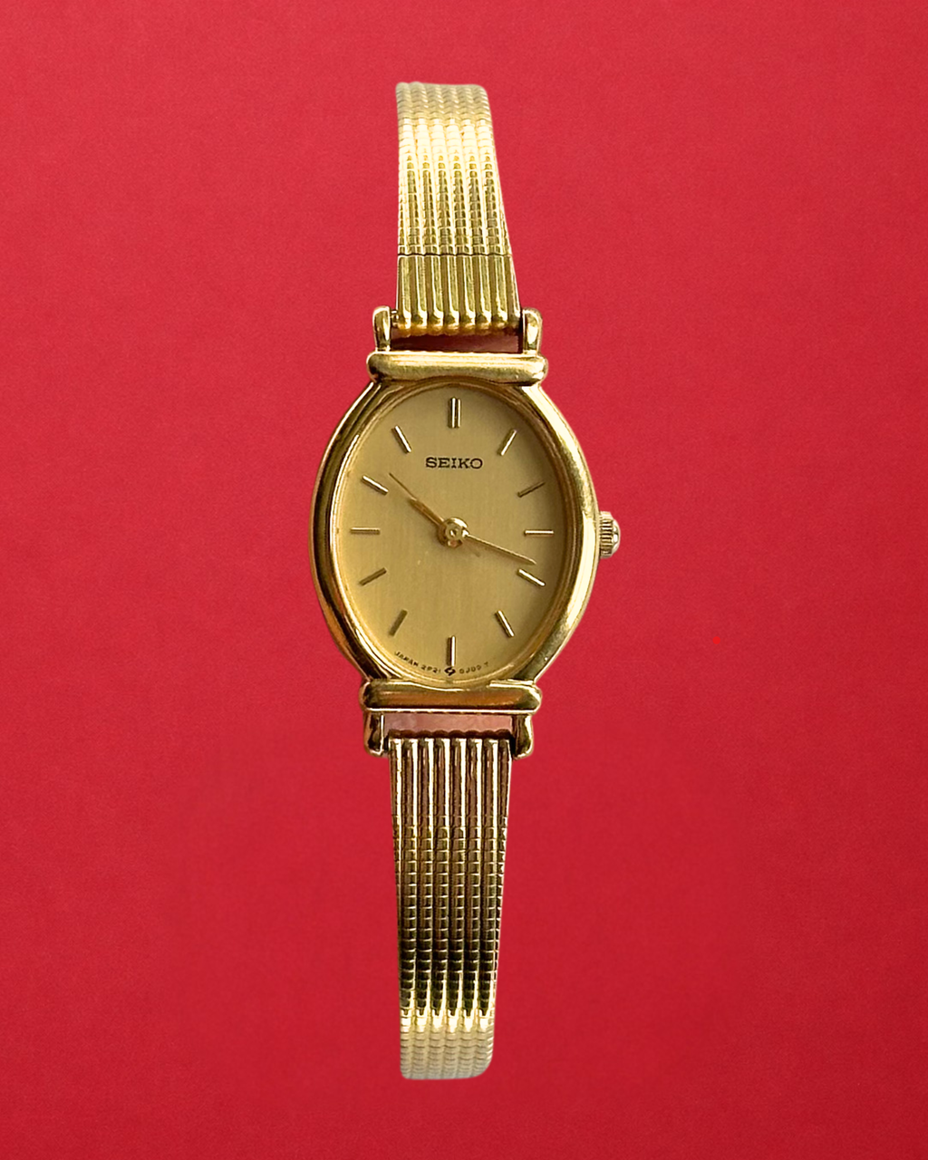 1980s Seiko Patterned Bracelet Quartz Watch