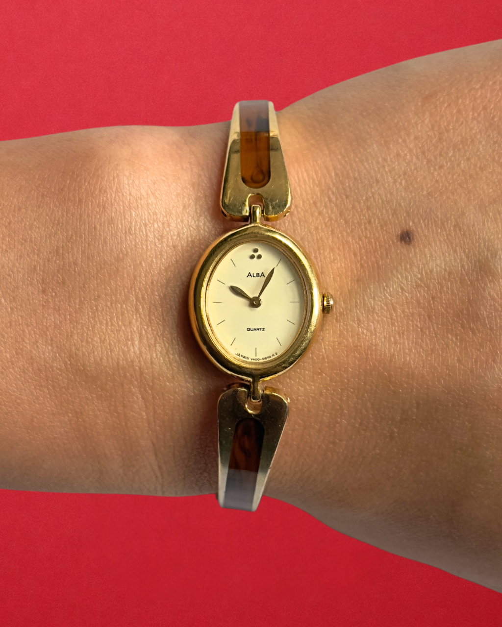 1980s Seiko Alba Tortoiseshell Bangle Quartz Watch