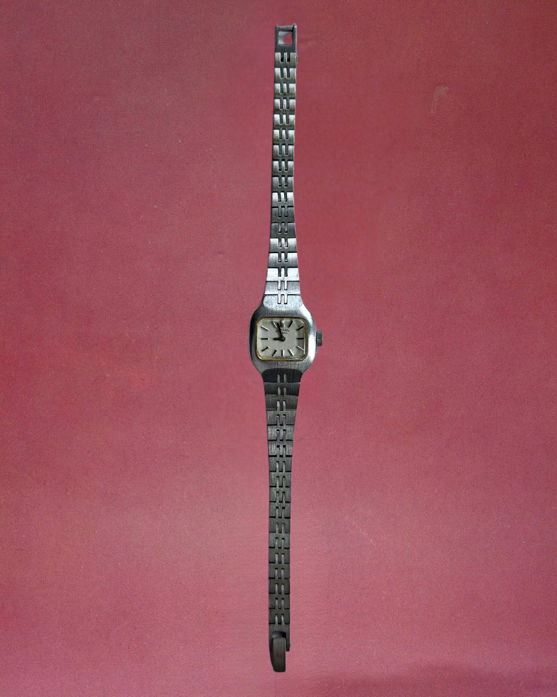 1970s Rotary silver-plated minimal mechanical watch