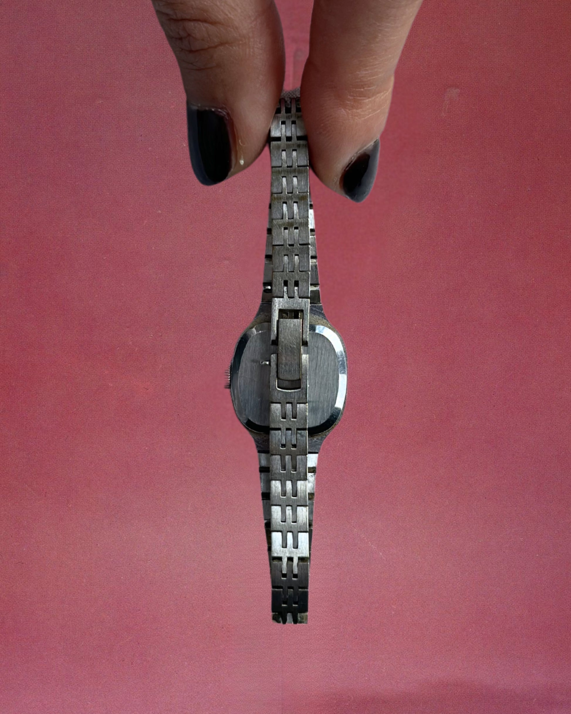 1970s Rotary silver-plated minimal mechanical watch