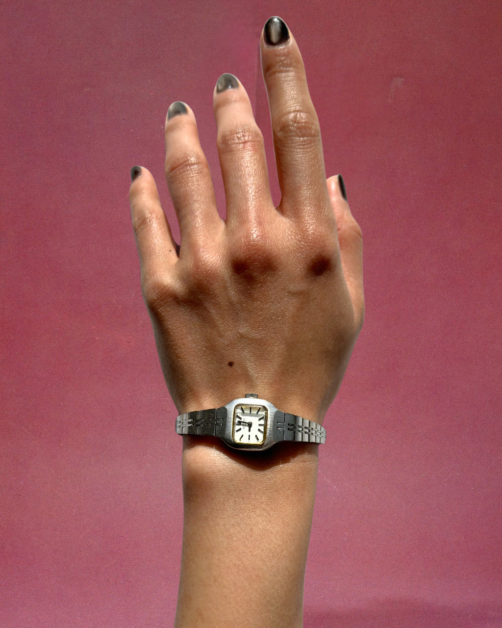 1970s Rotary silver-plated minimal mechanical watch
