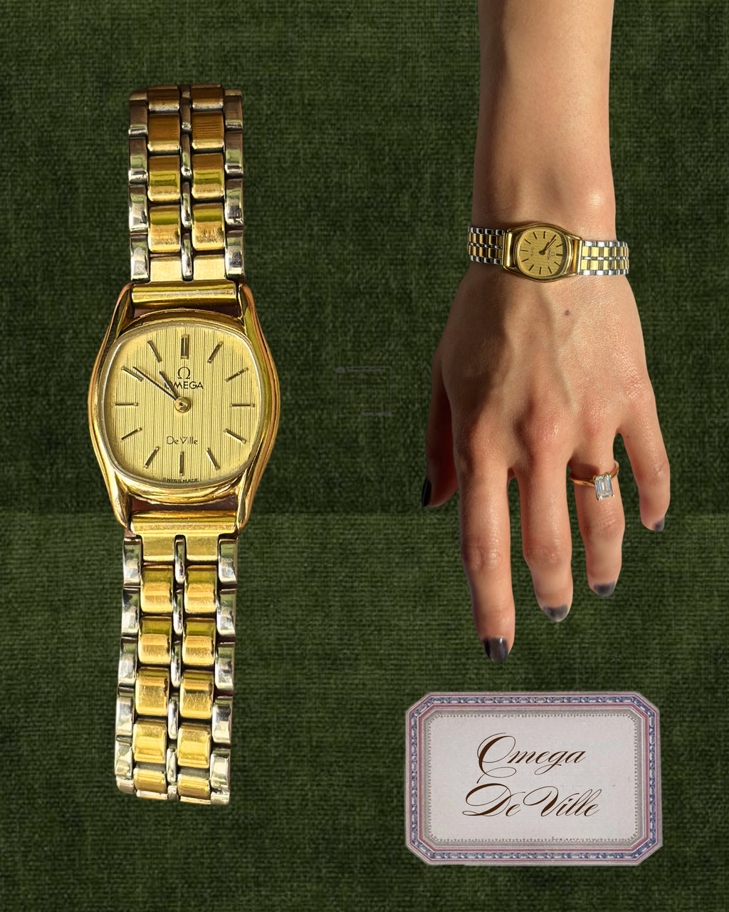 1980s Omega De Ville two-tone quartz watch
