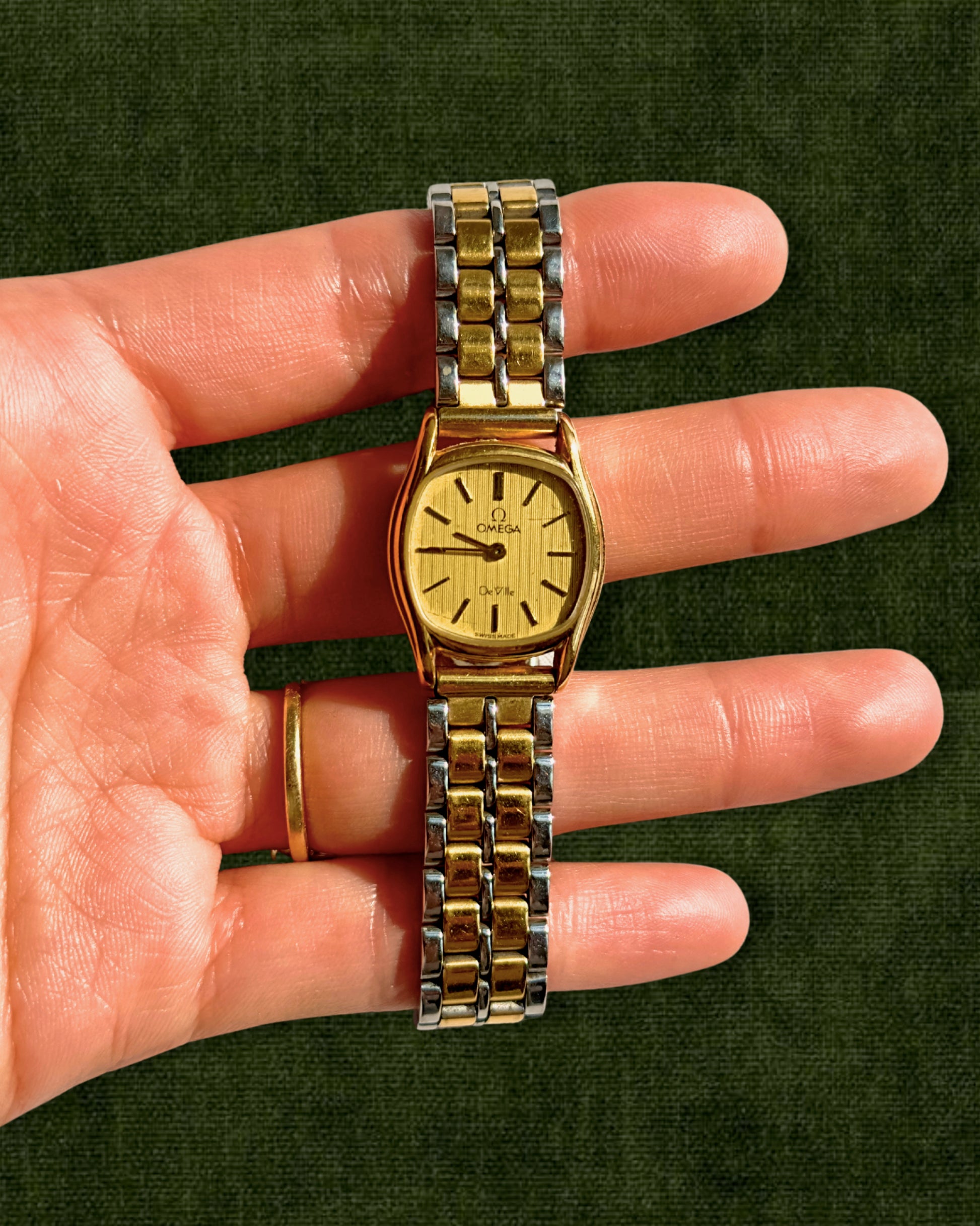 1980s Omega De Ville two-tone quartz watch