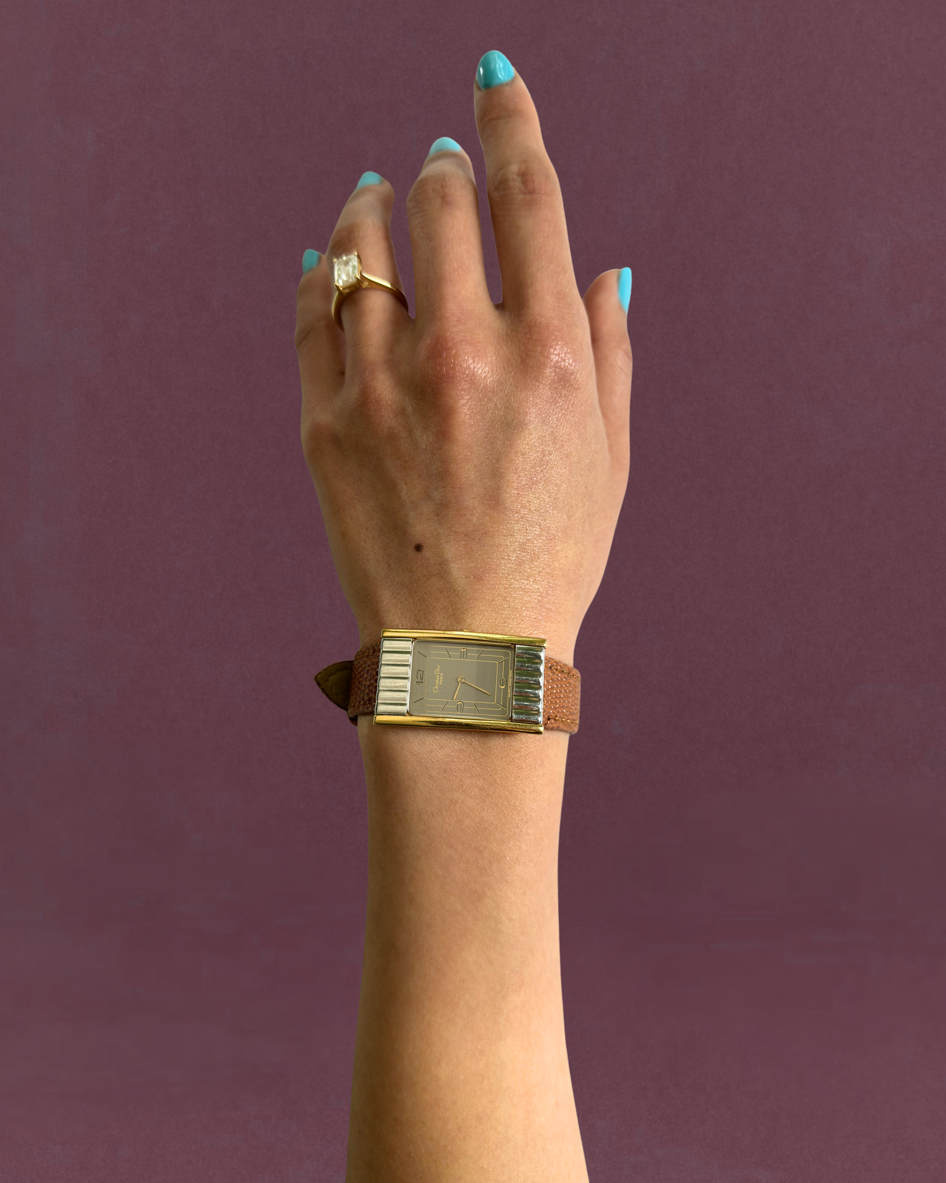 1980s Christian Dior Two-Tone Rectangle Quartz Watch