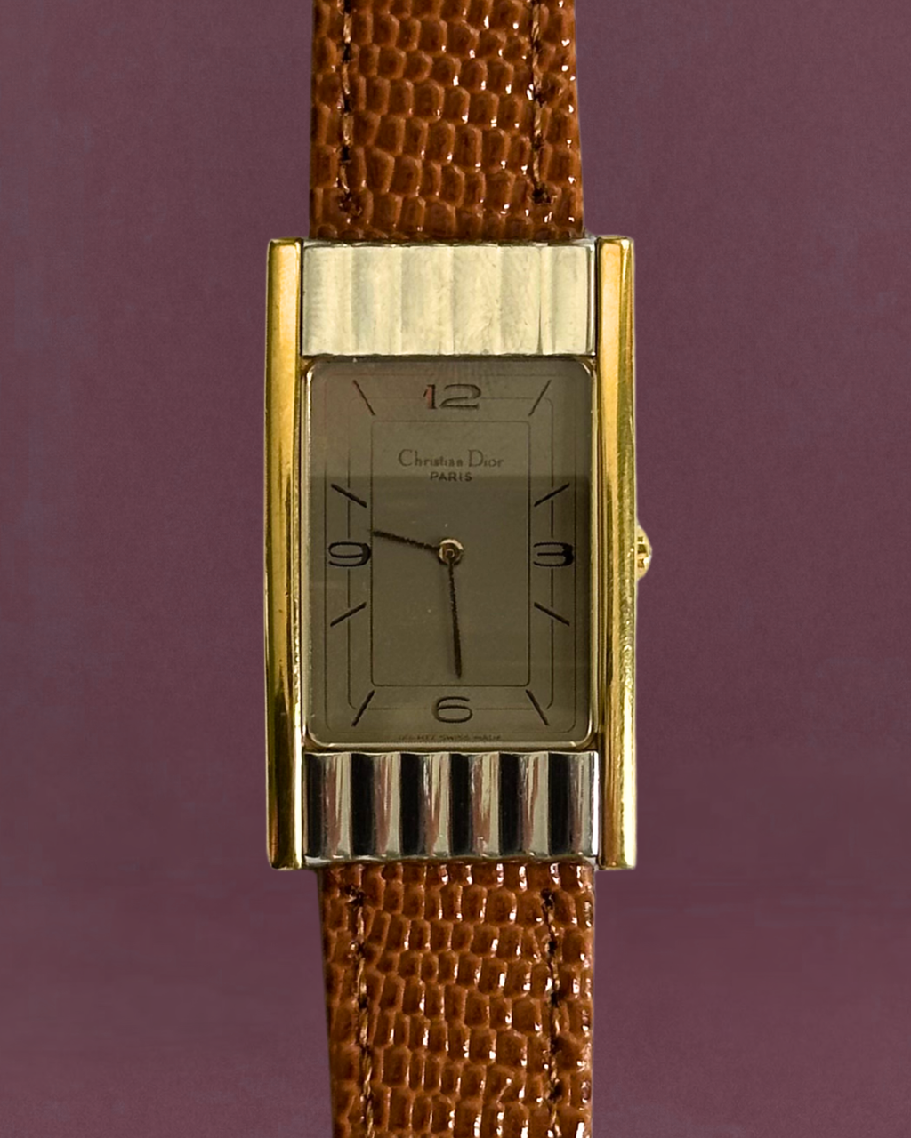 1980s Christian Dior Two-Tone Rectangle Quartz Watch
