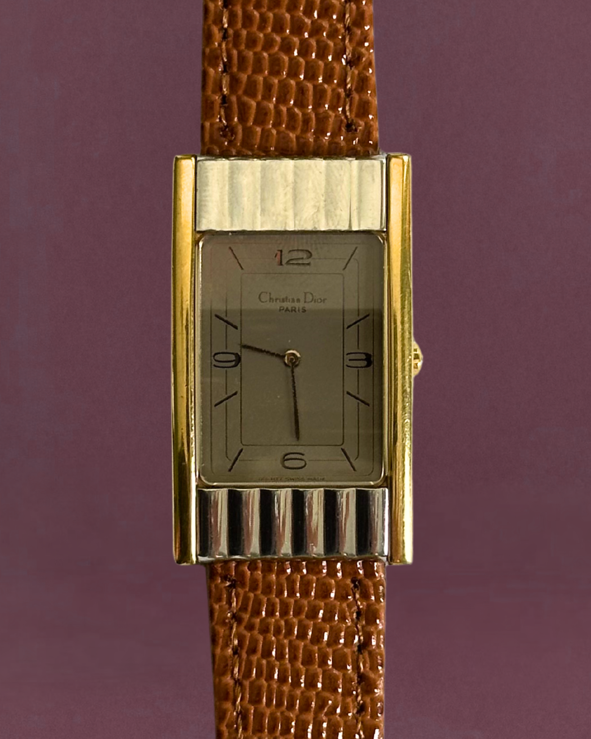 1980s Christian Dior Two-Tone Rectangle Quartz Watch