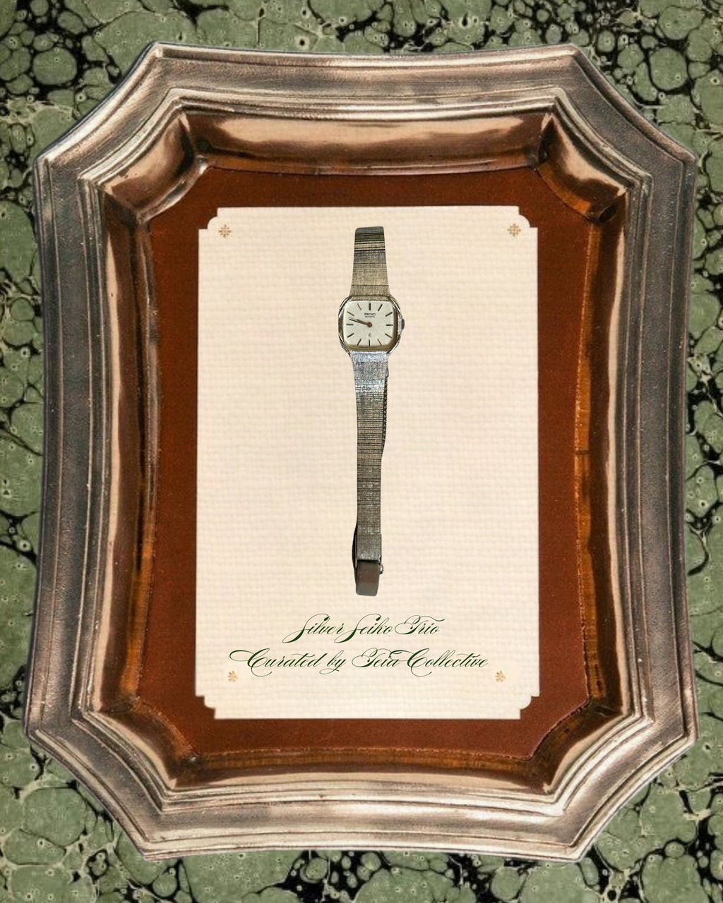 1980s Seiko silver-textured bracelet quartz watch