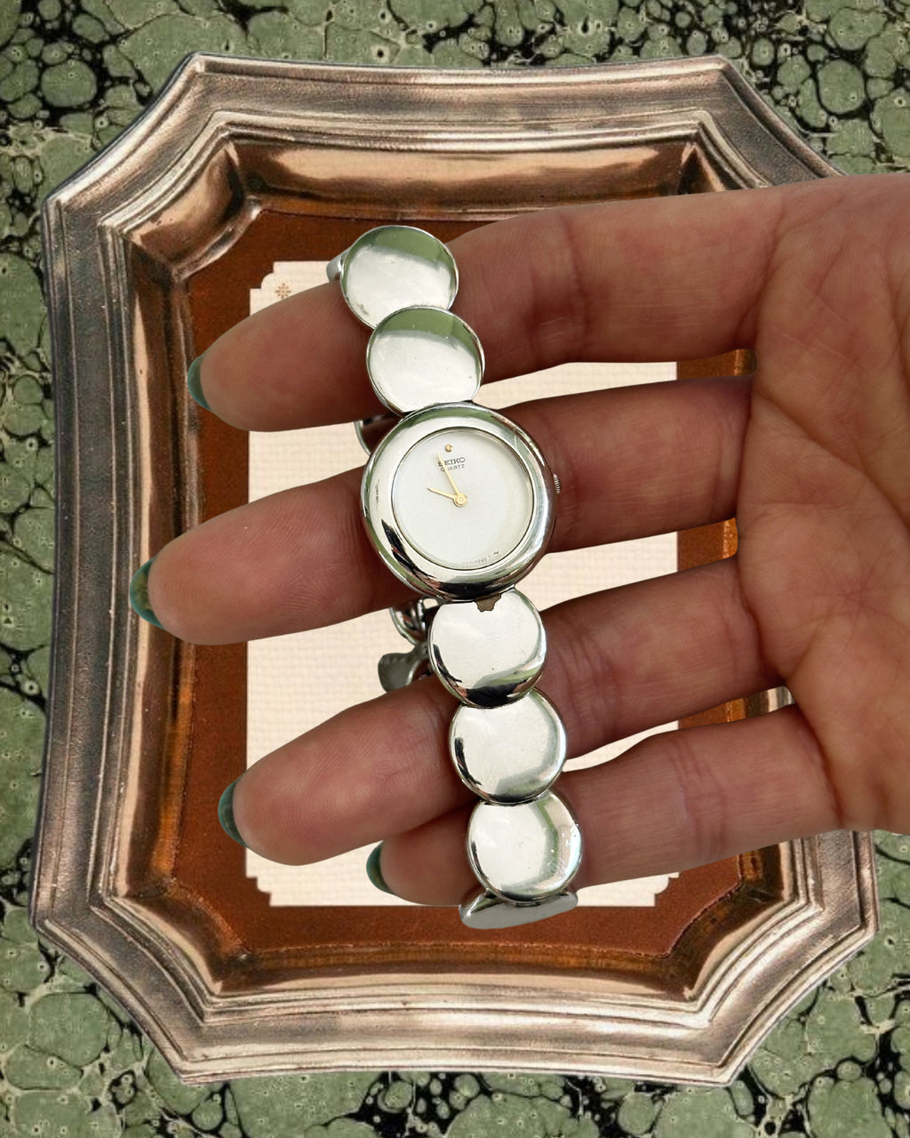 1980s Seiko mirror disc quartz watch