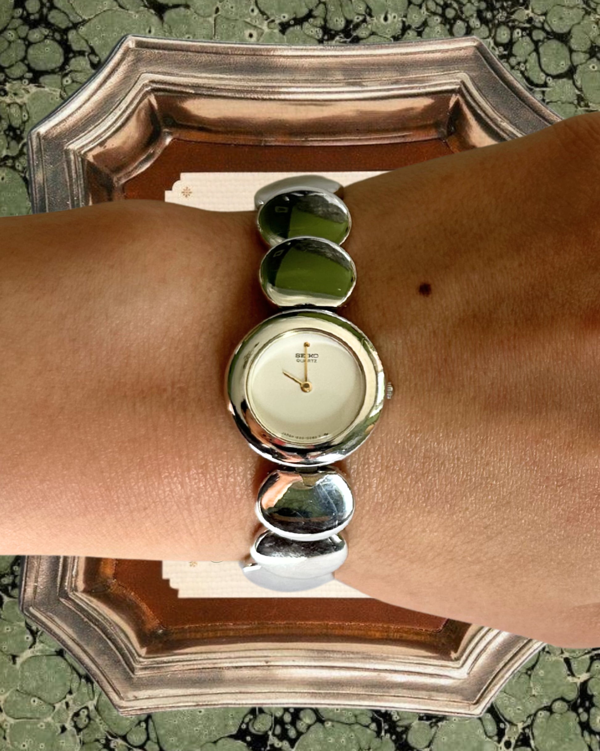 1980s Seiko mirror disc quartz watch