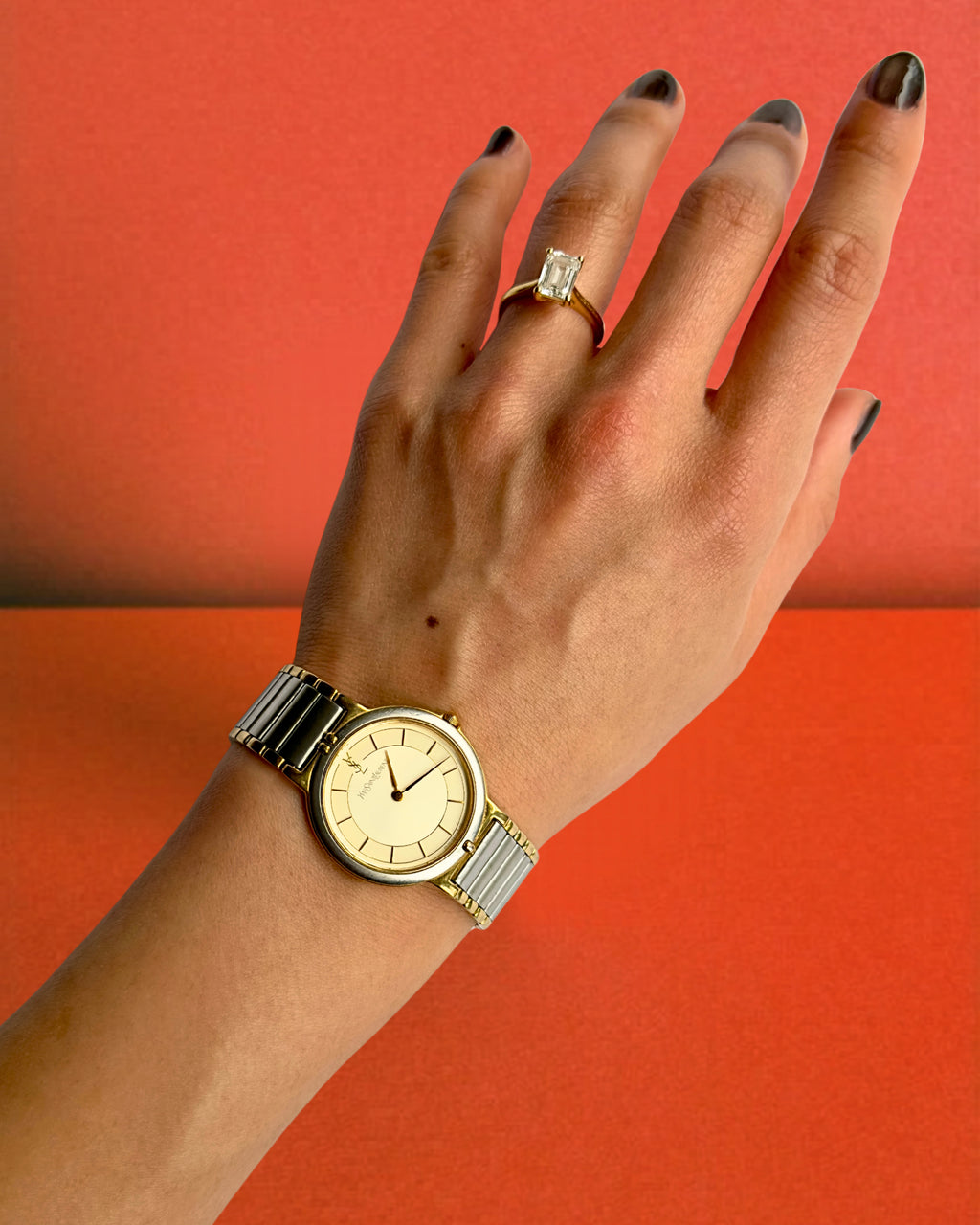 1980s YSL Two-tone Quartz Watch
