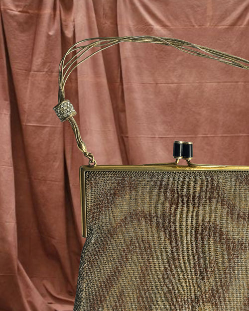 1920s Gold-Tone Chainmail Cocktail Bag