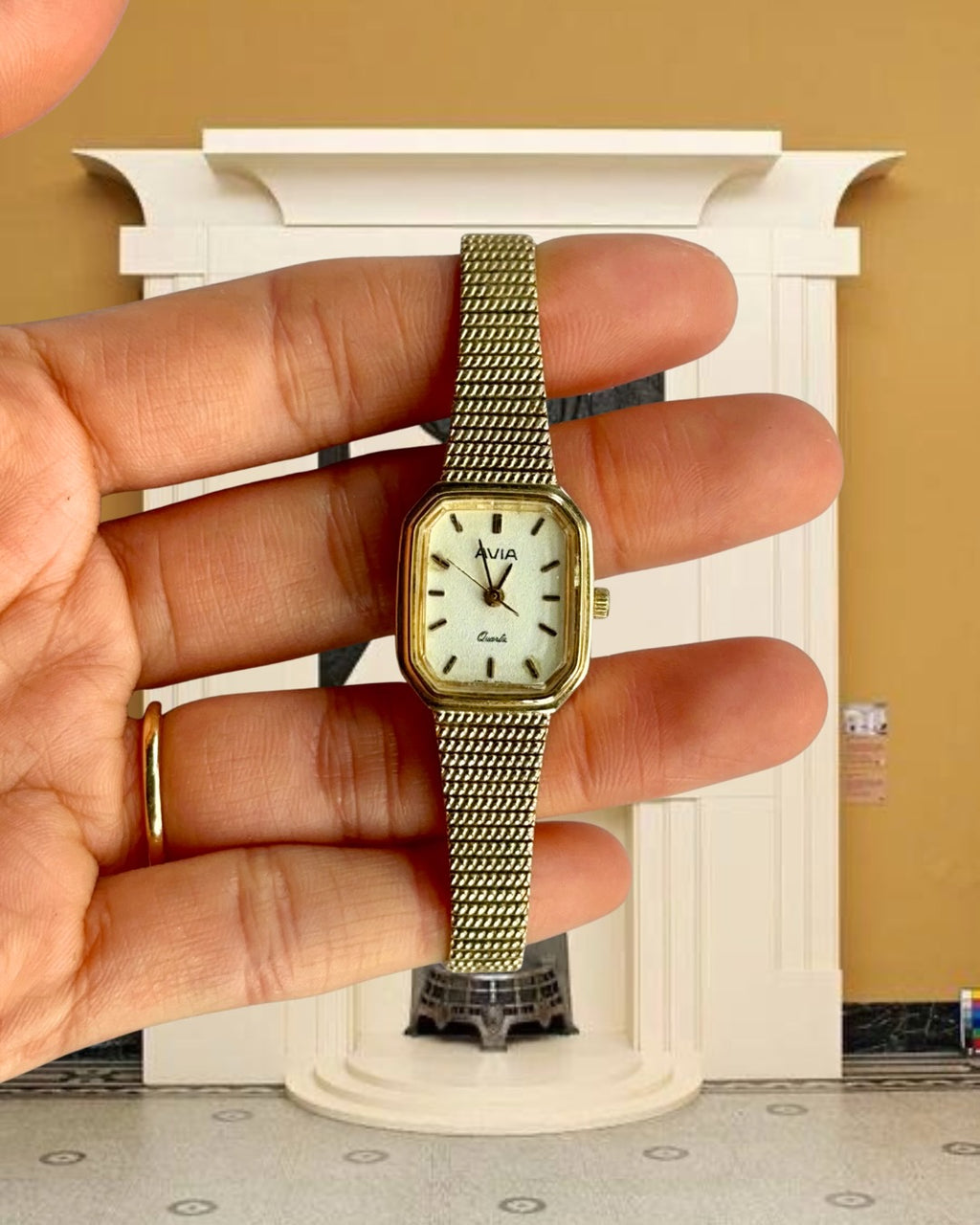 1980s Avia Octagon Gold-Plated Quartz Watch