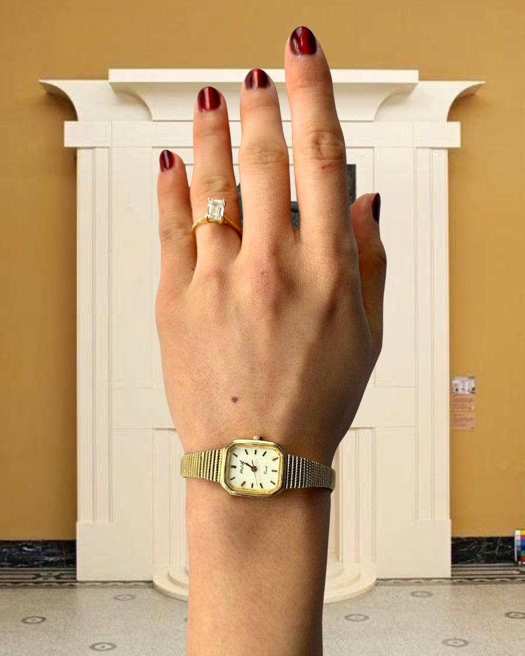 1980s Avia Octagon Gold-Plated Quartz Watch