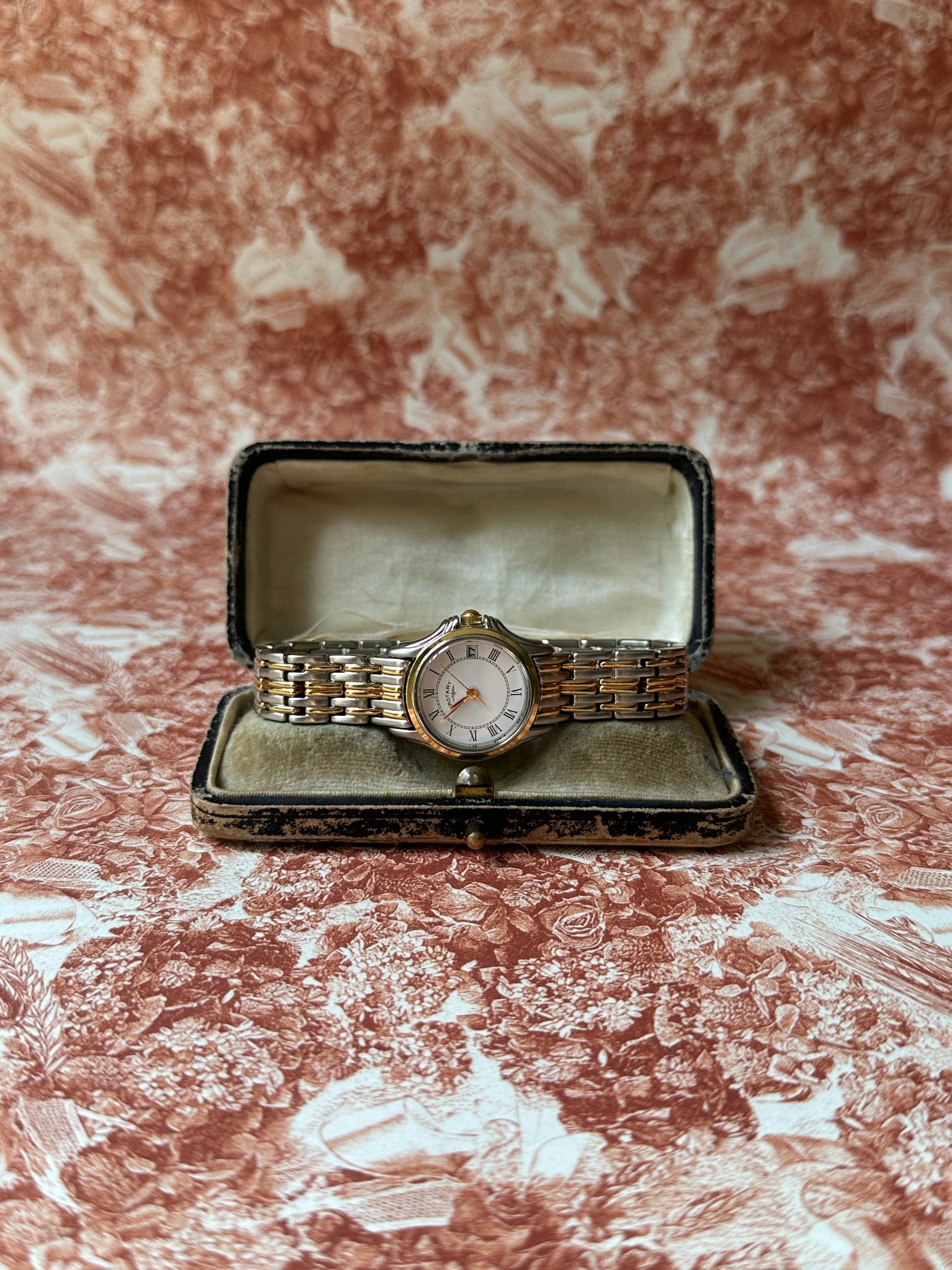 1980s Rotary two tone date window quartz watch