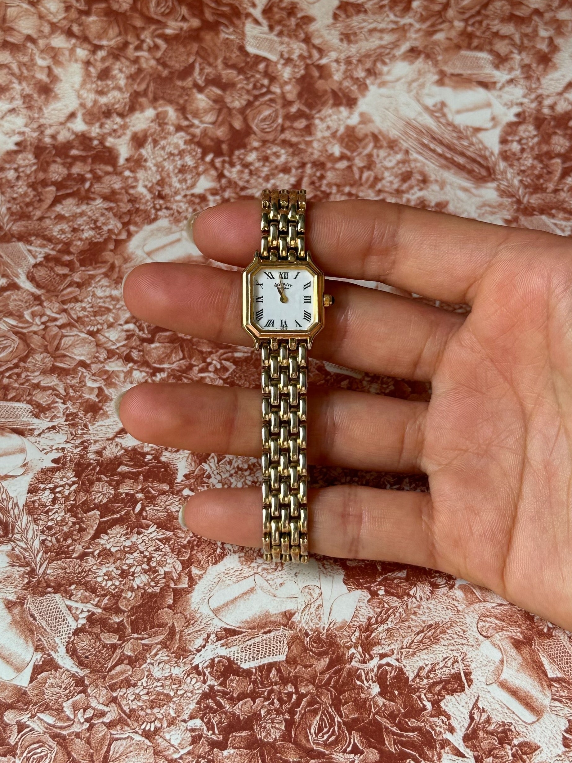1980s Rotary octagon gold-plated quartz watch