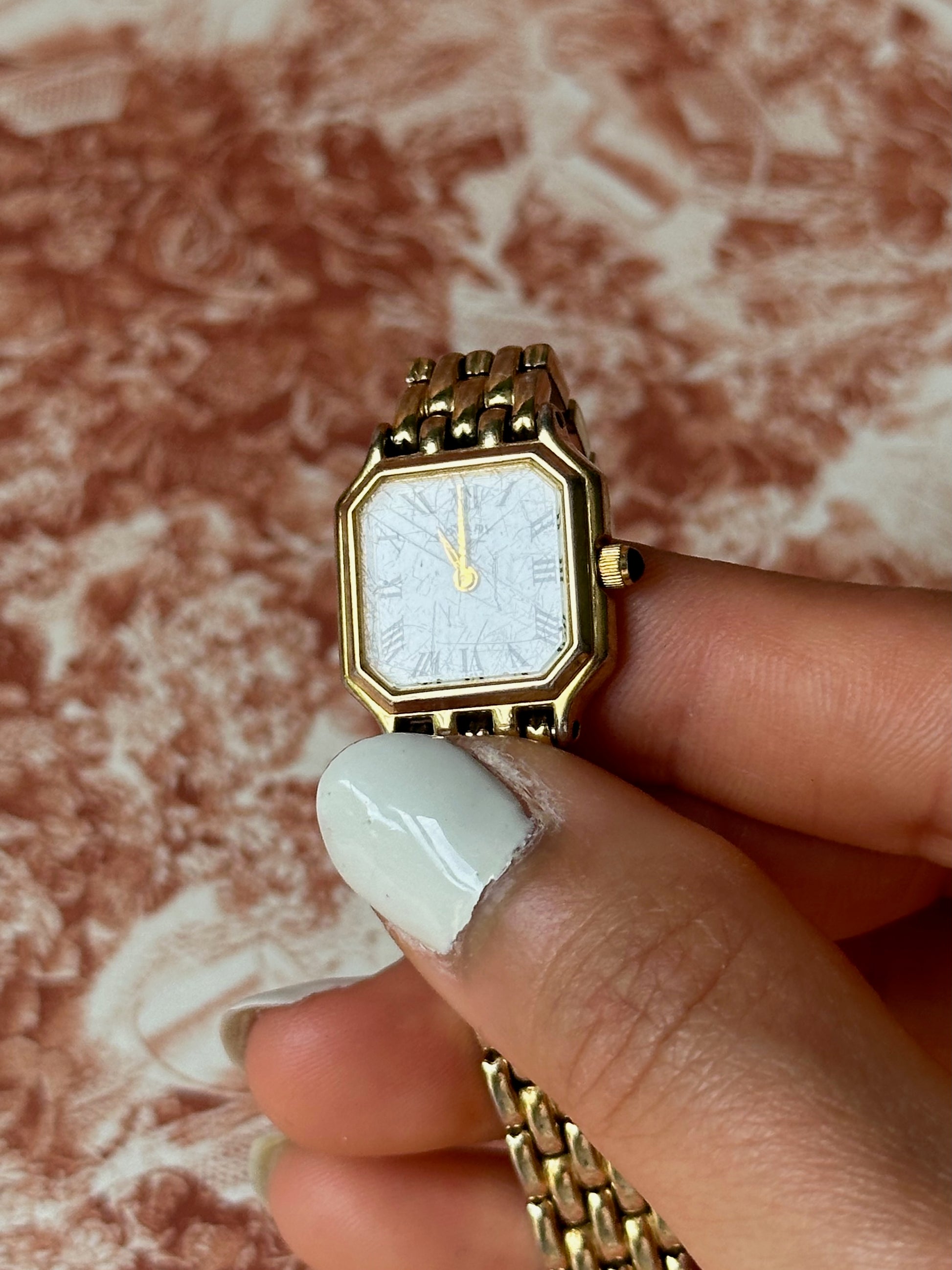 1980s Rotary octagon gold-plated quartz watch