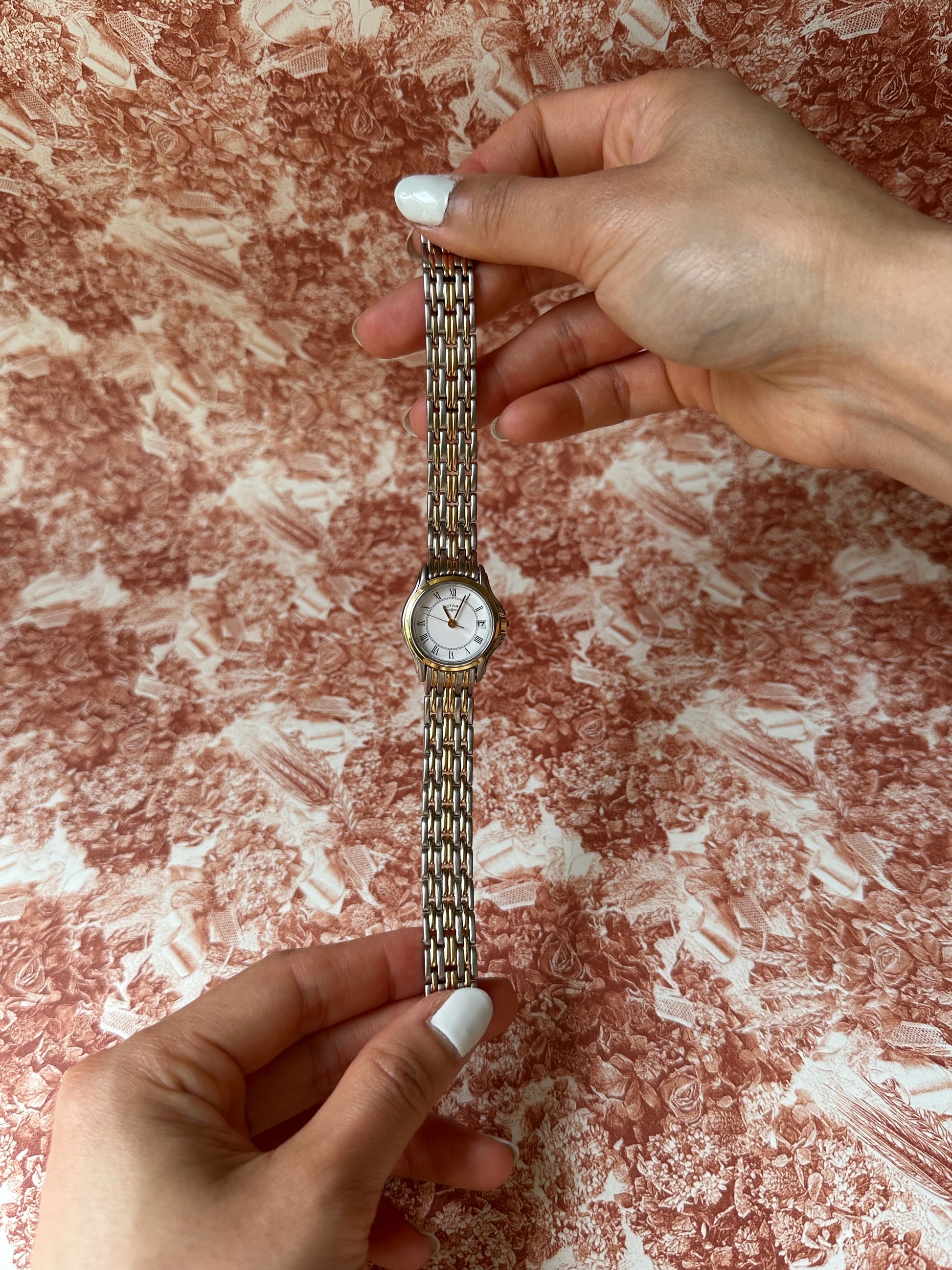 1980s Rotary two tone date window quartz watch