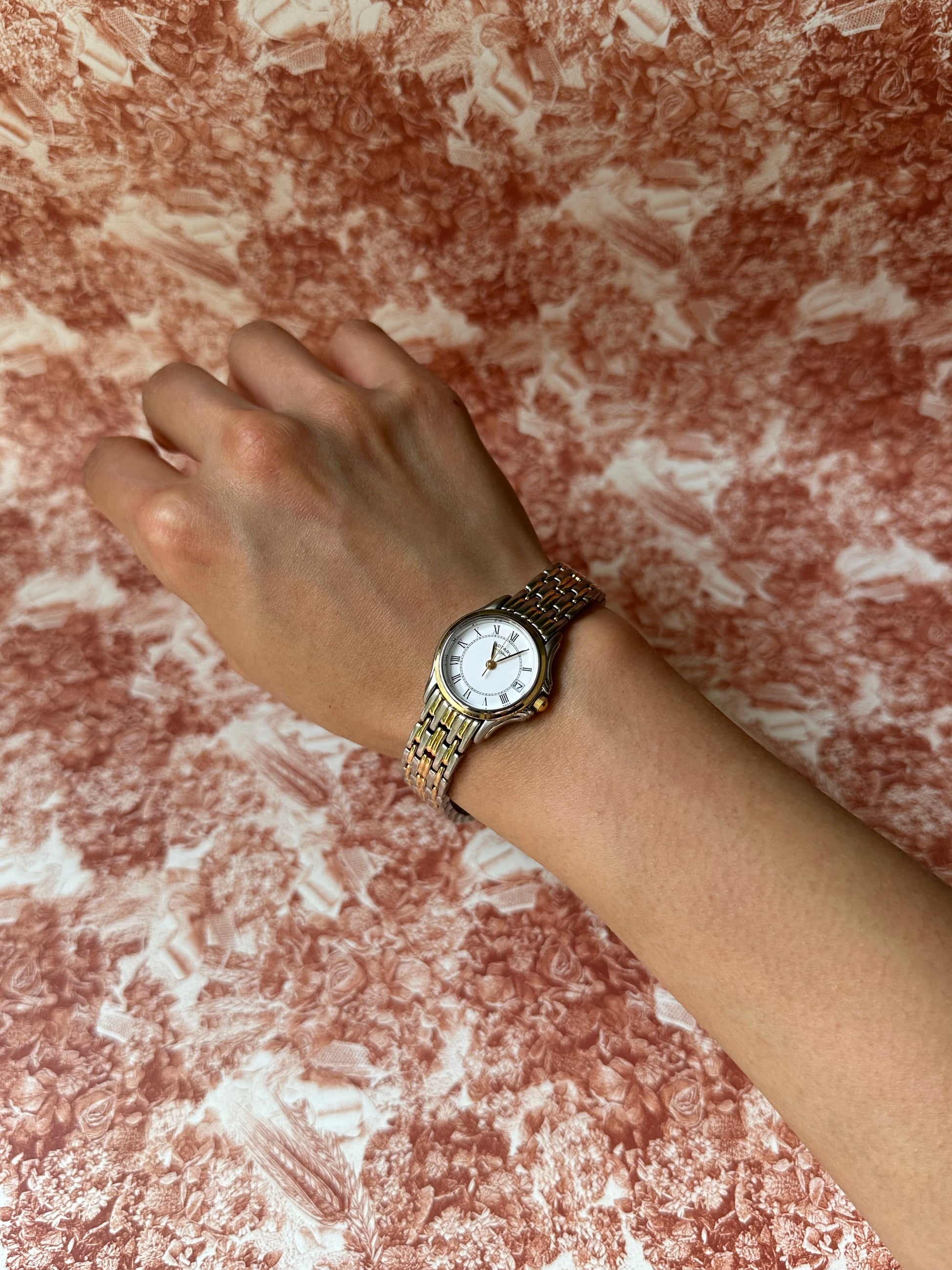 1980s Rotary two tone date window quartz watch