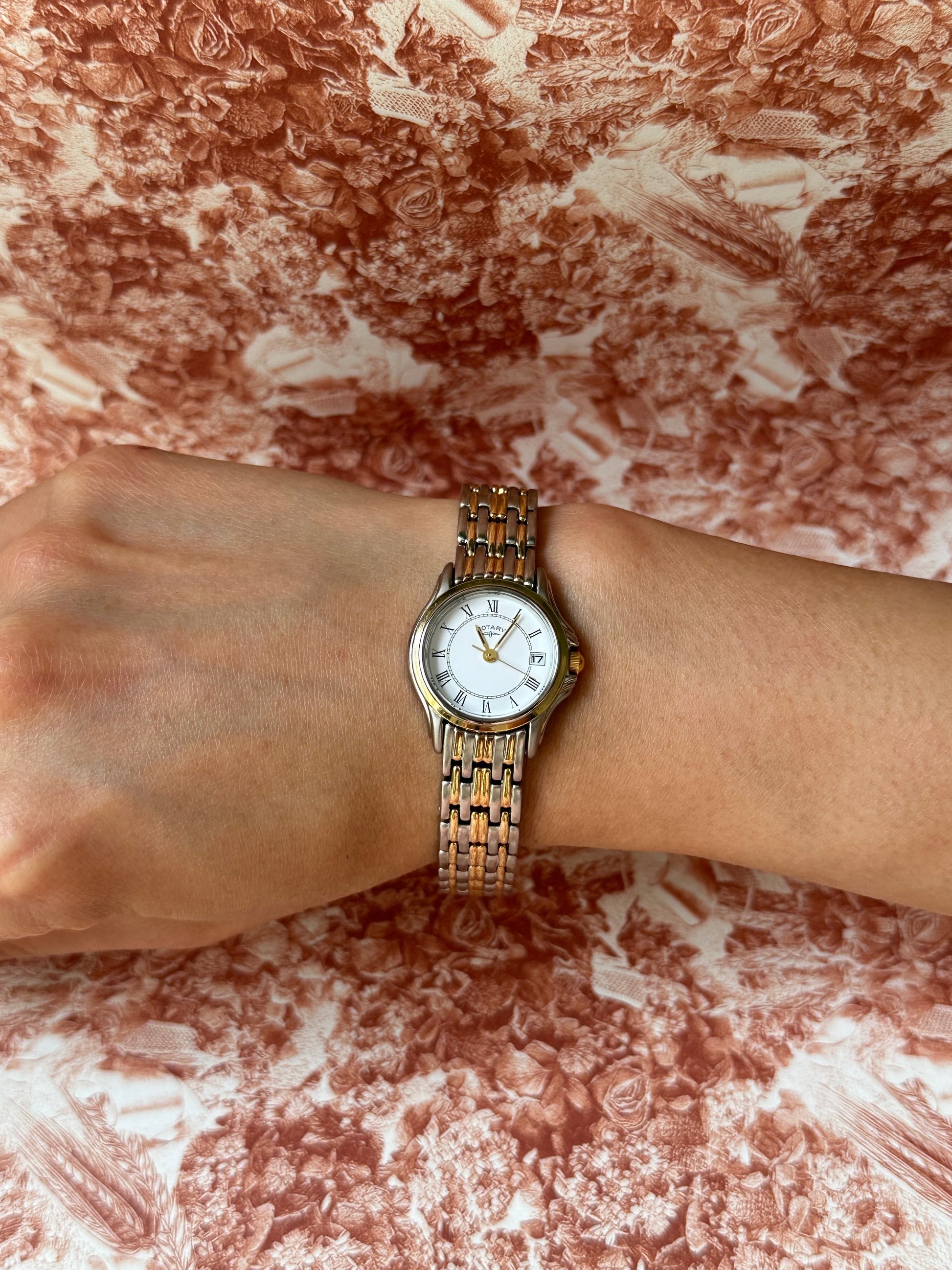 1980s Rotary two tone date window quartz watch