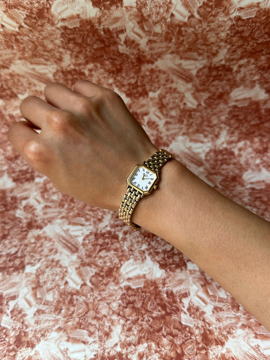 1980s Rotary octagon gold-plated quartz watch