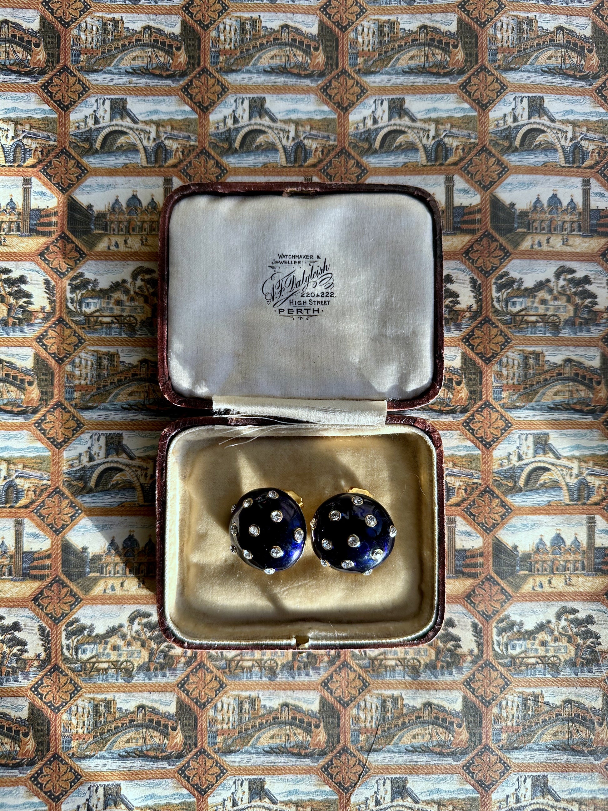 Midnight Stars navy clip-on earrings