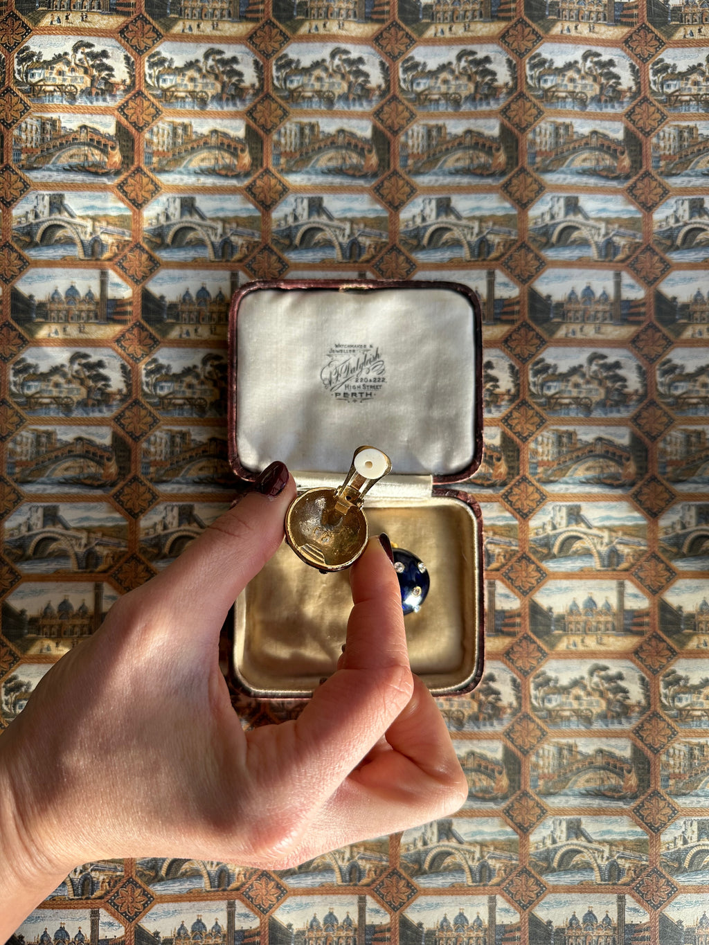 Midnight Stars navy clip-on earrings