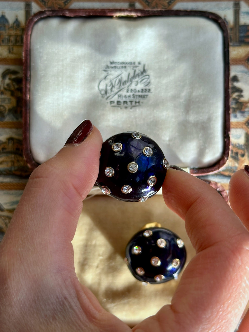Midnight Stars navy clip-on earrings