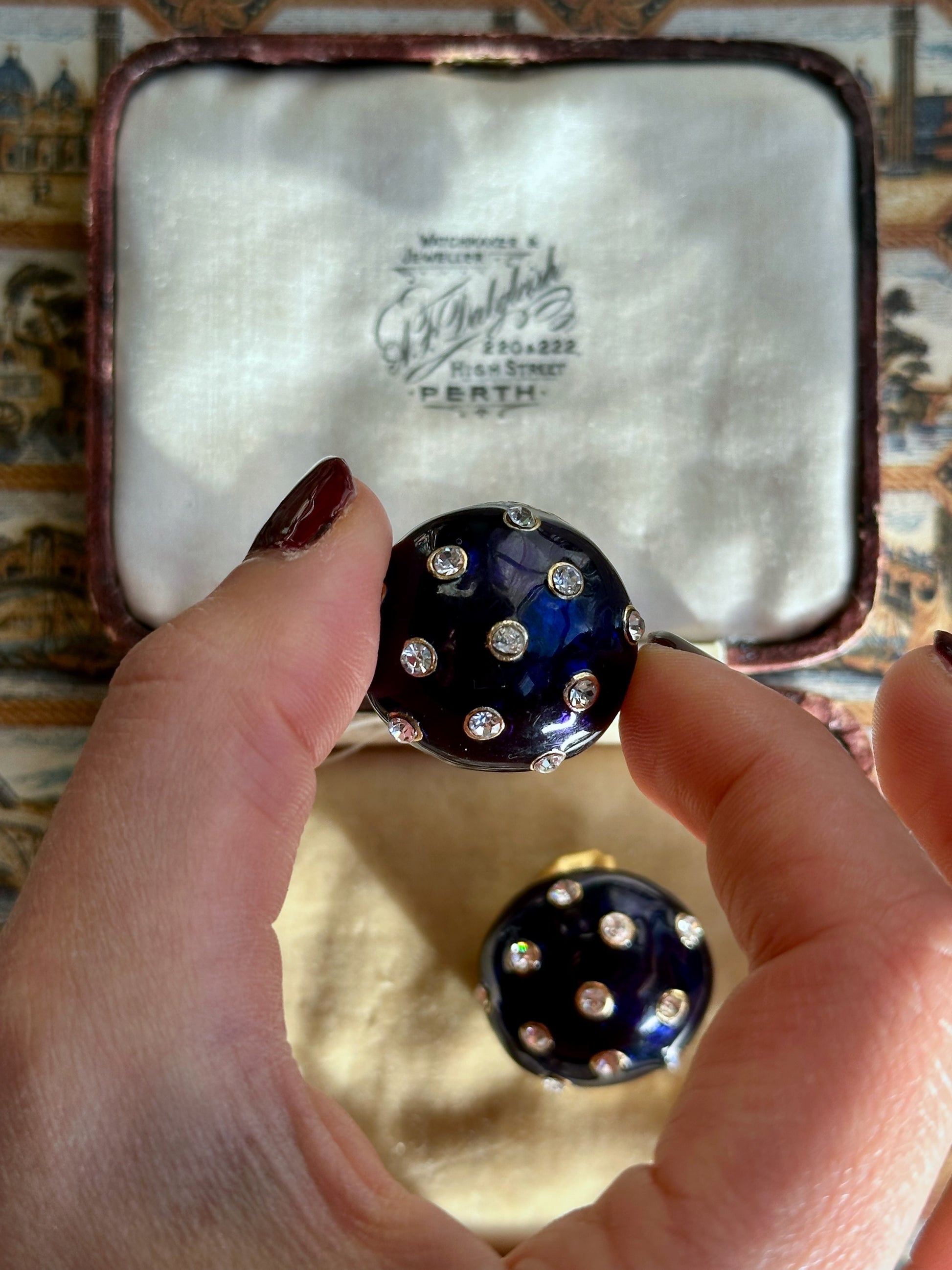 Midnight Stars navy clip-on earrings