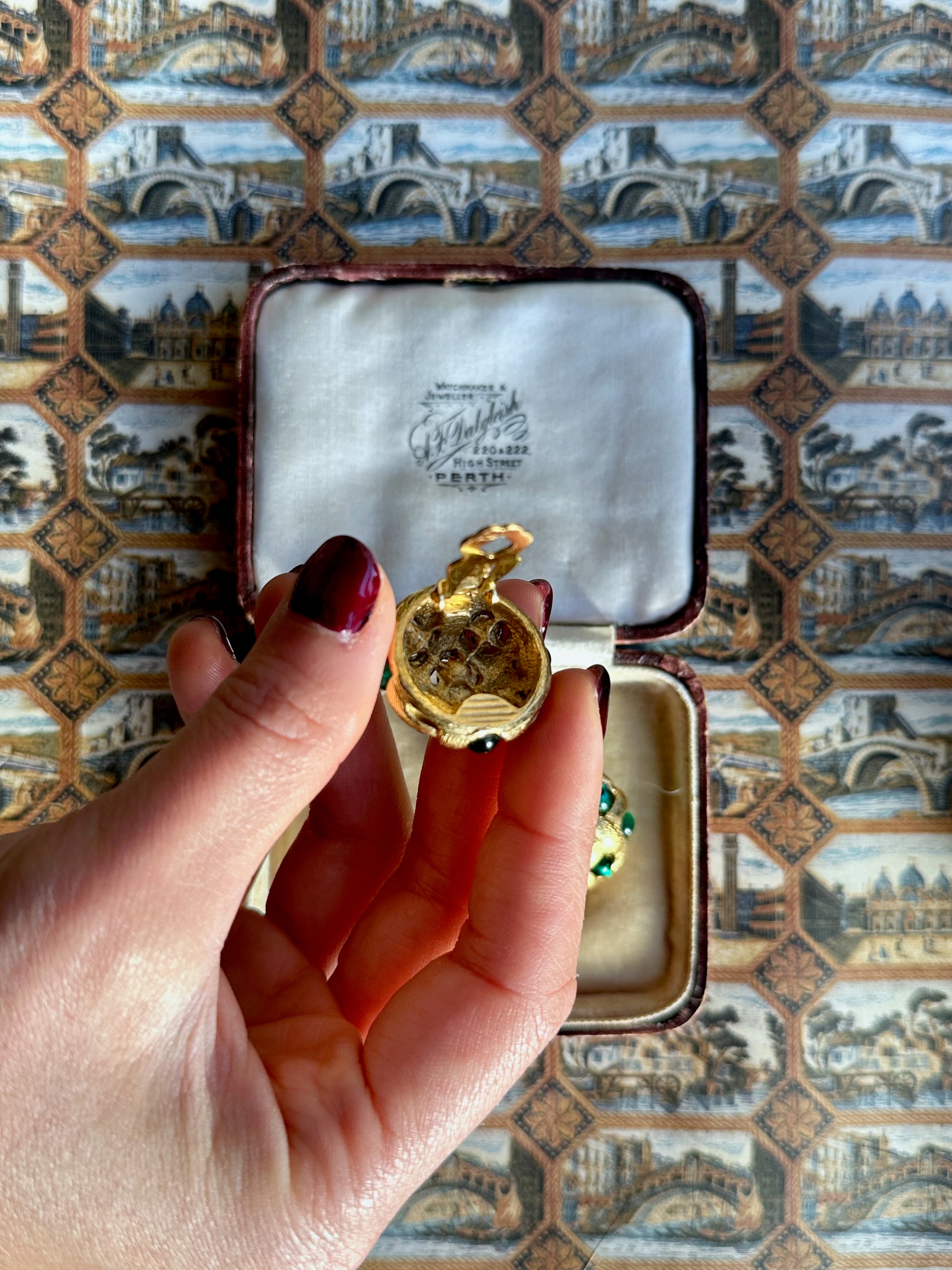 Sweet Pie gold-tone clip-on earrings