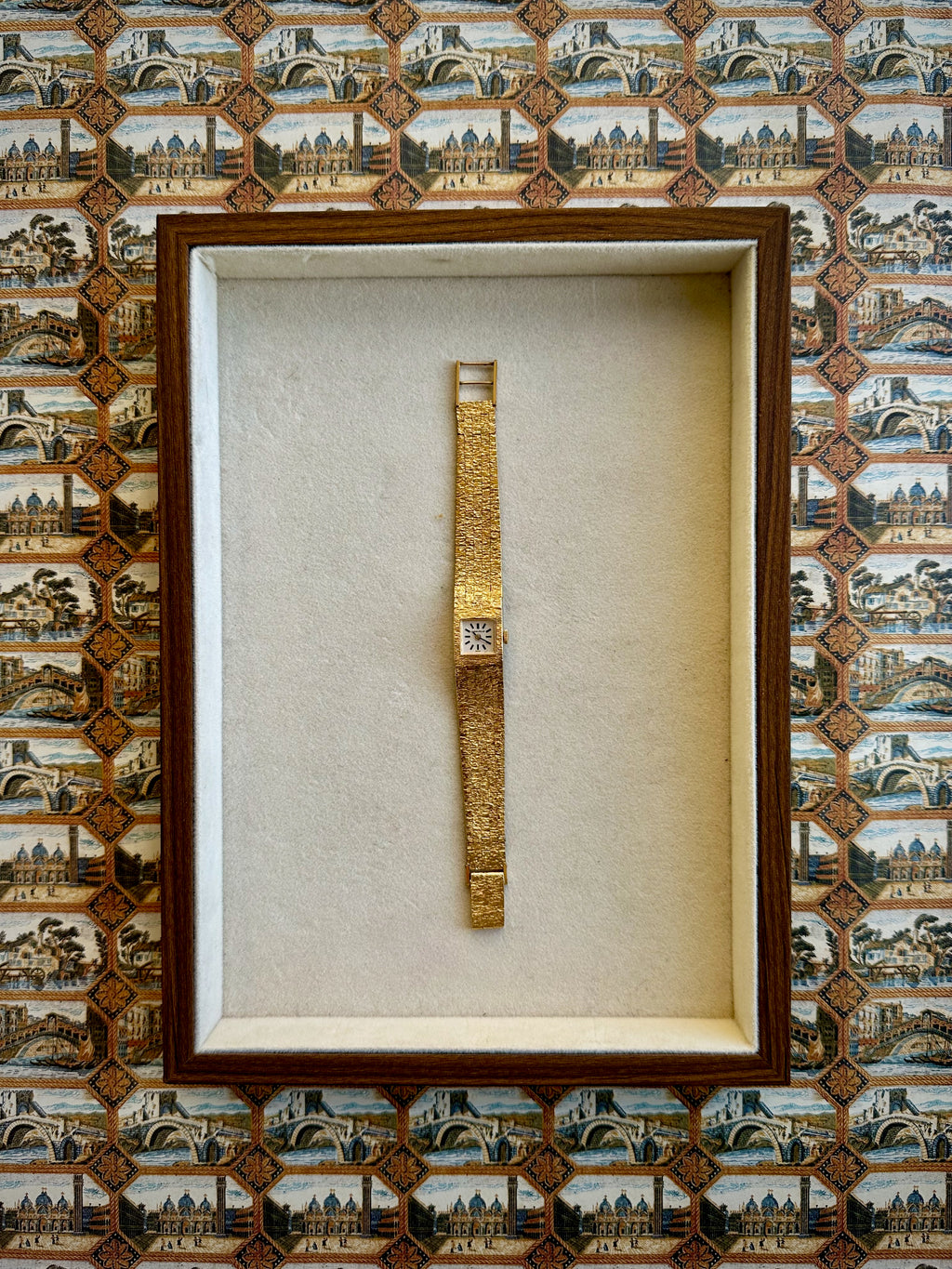 1970s Caravelle Square Gold-Plated Mechanical Watch