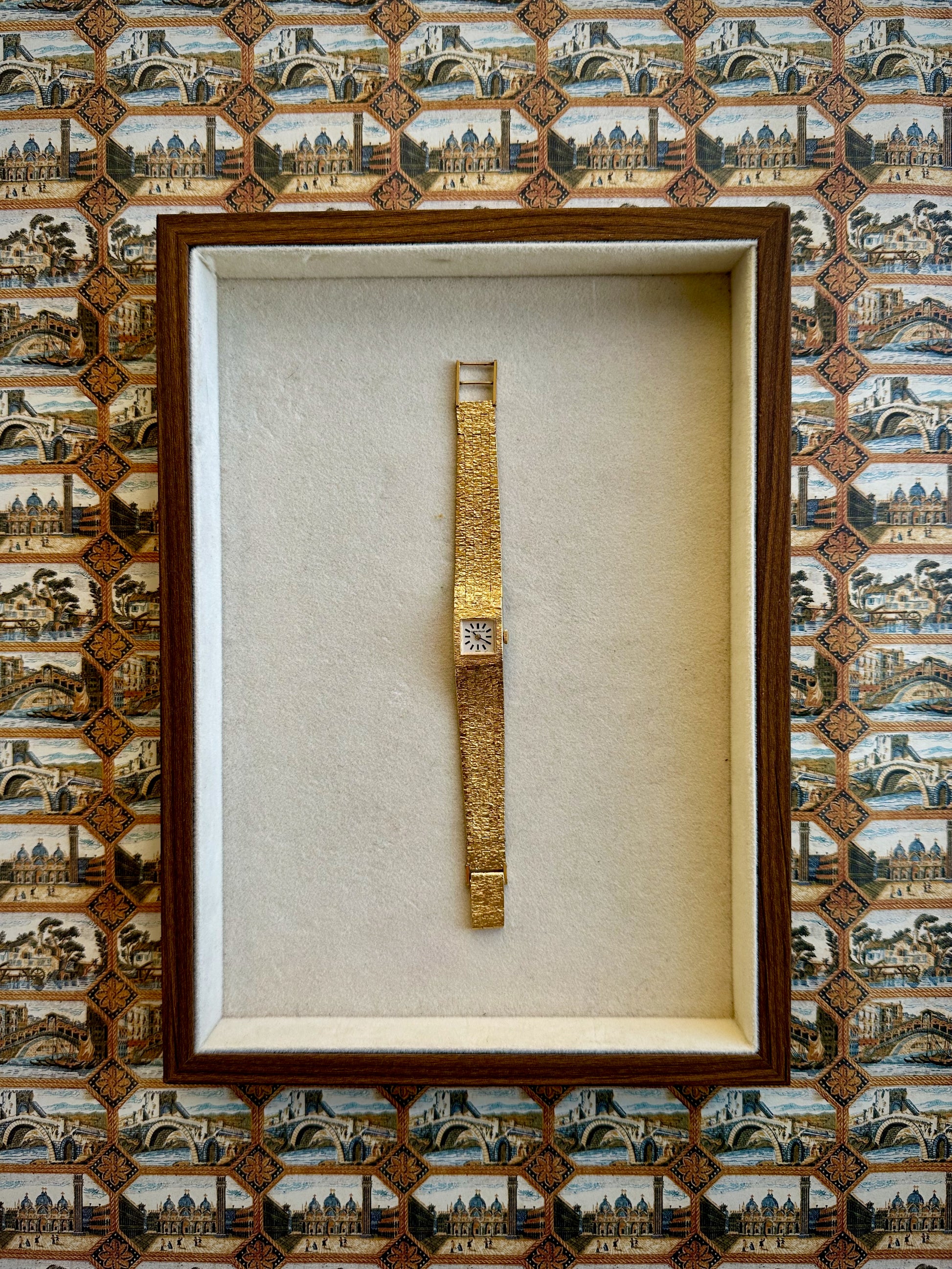 1970s Caravelle Square Gold-Plated Mechanical Watch