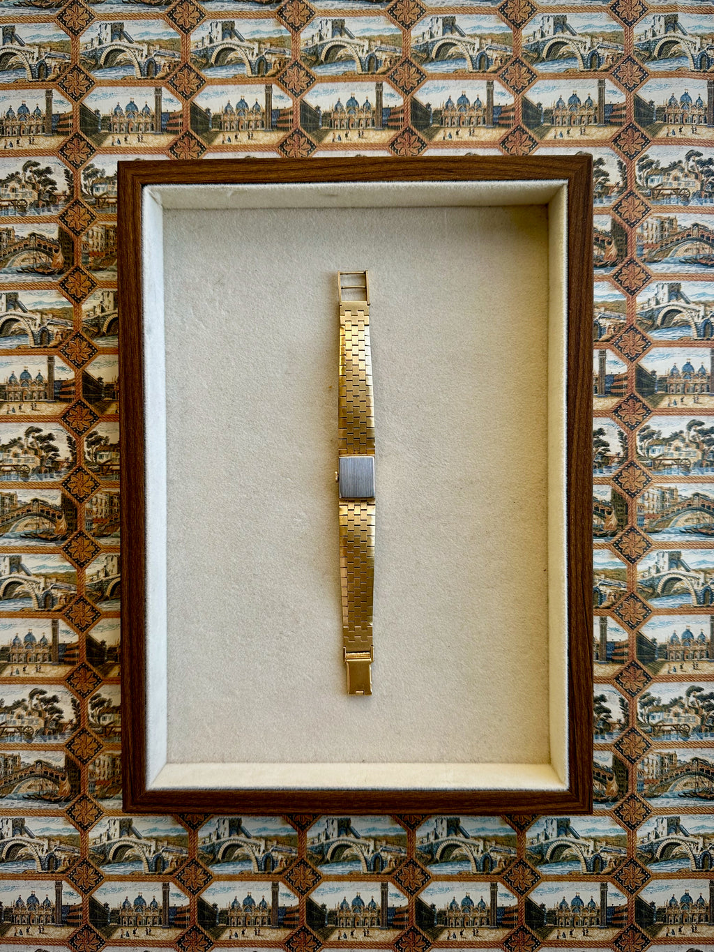 1970s Caravelle Square Gold-Plated Mechanical Watch