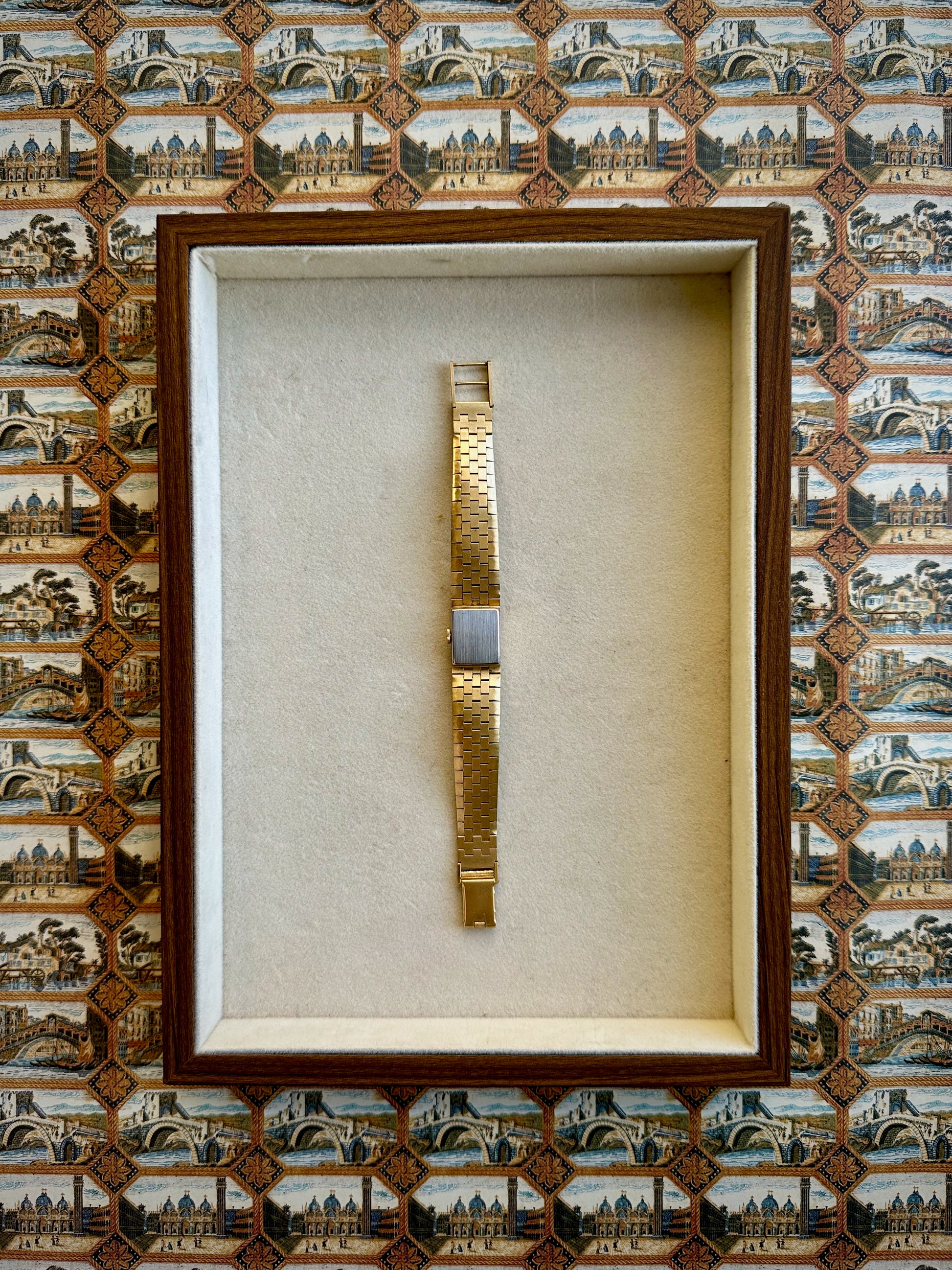 1970s Caravelle Square Gold-Plated Mechanical Watch