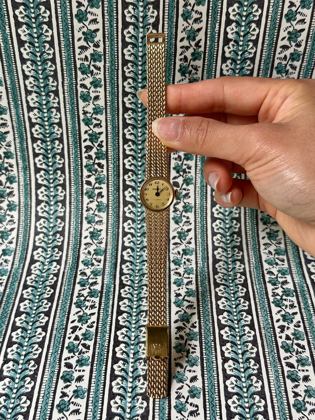 1970s Regency Braided Gold-Tone Mechanical Watch