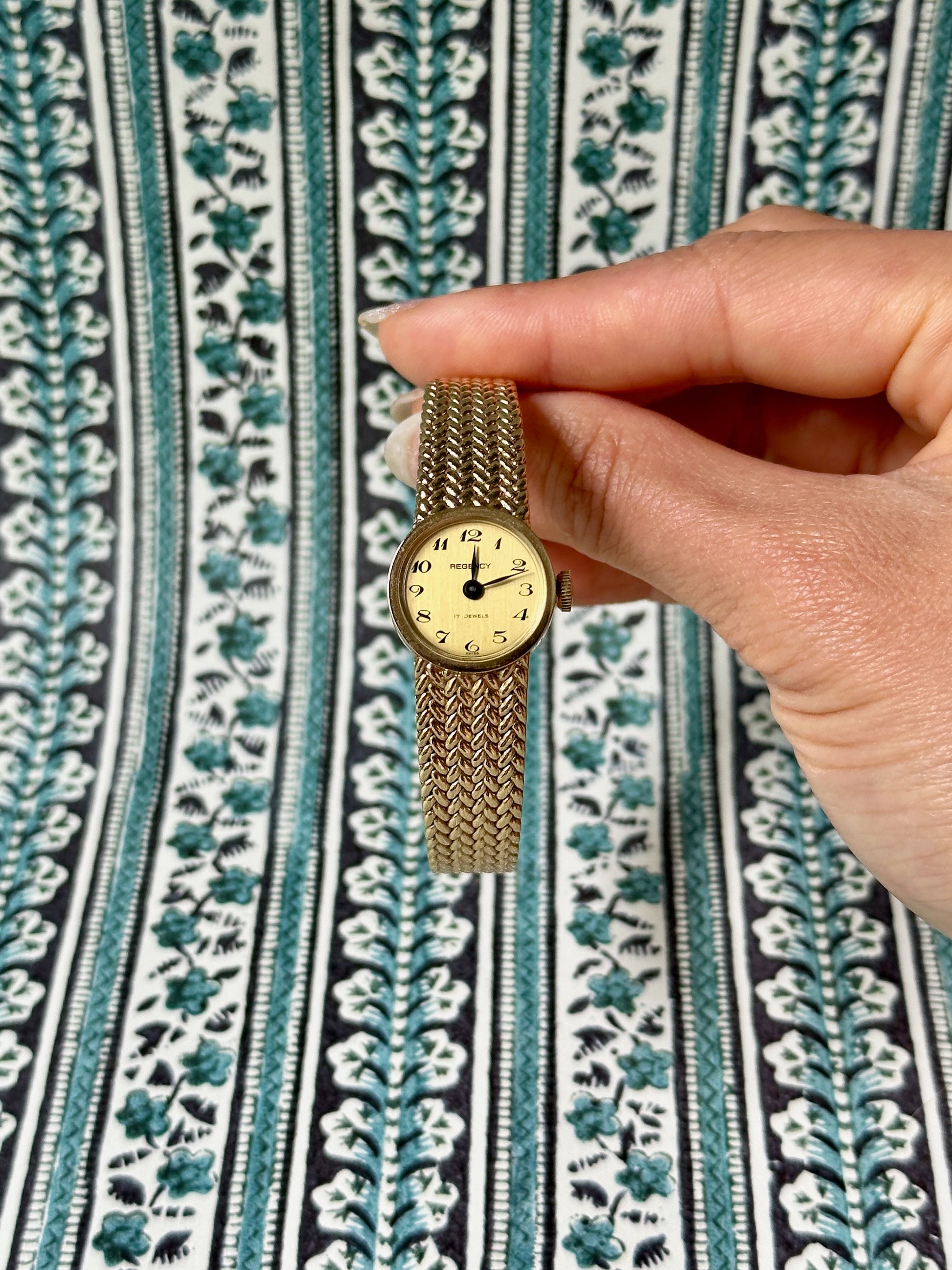 1970s Regency Braided Gold-Tone Mechanical Watch