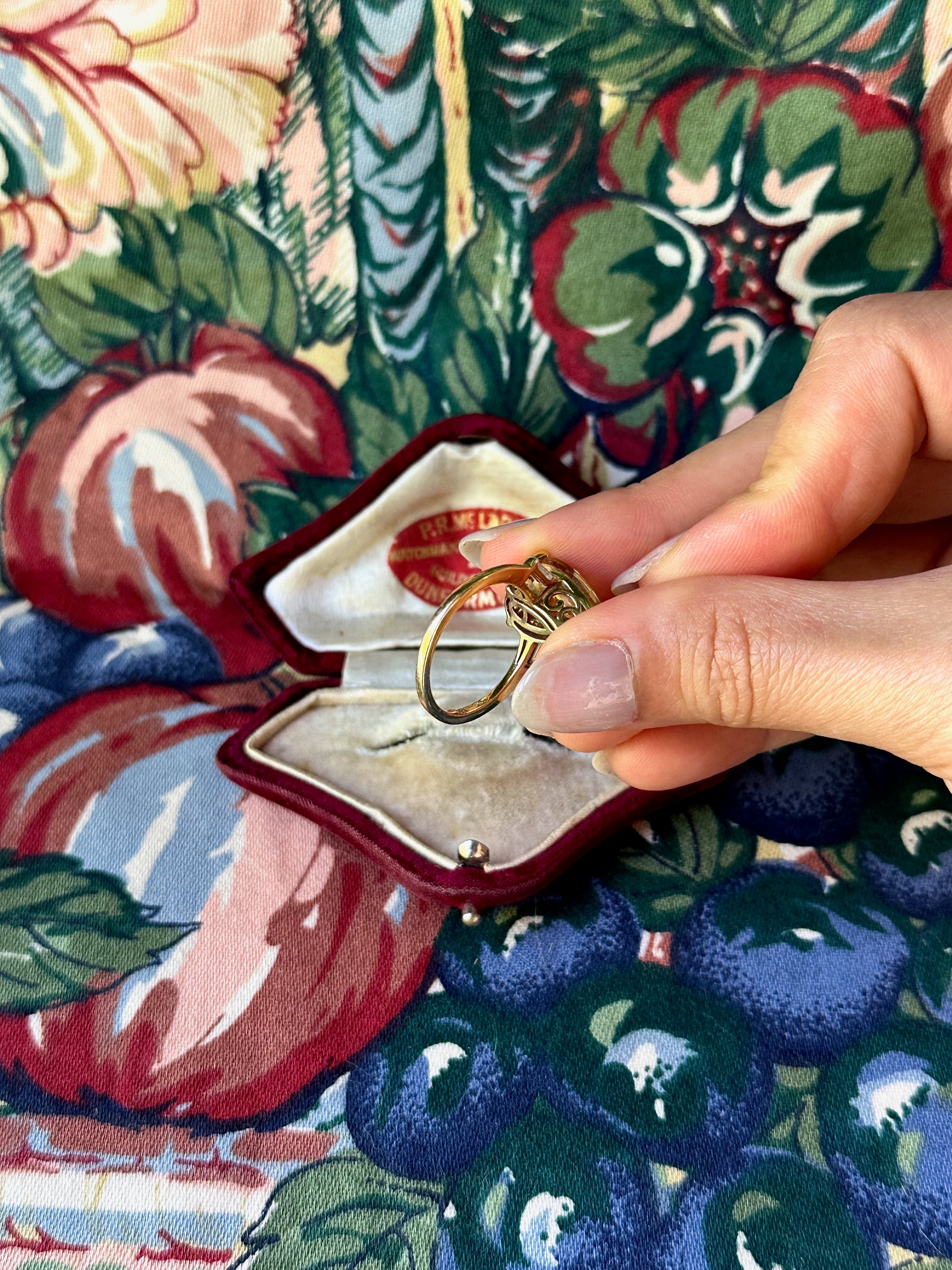 Vintage Pear Cut Citrine Gold-Plated Sterling Silver Ring