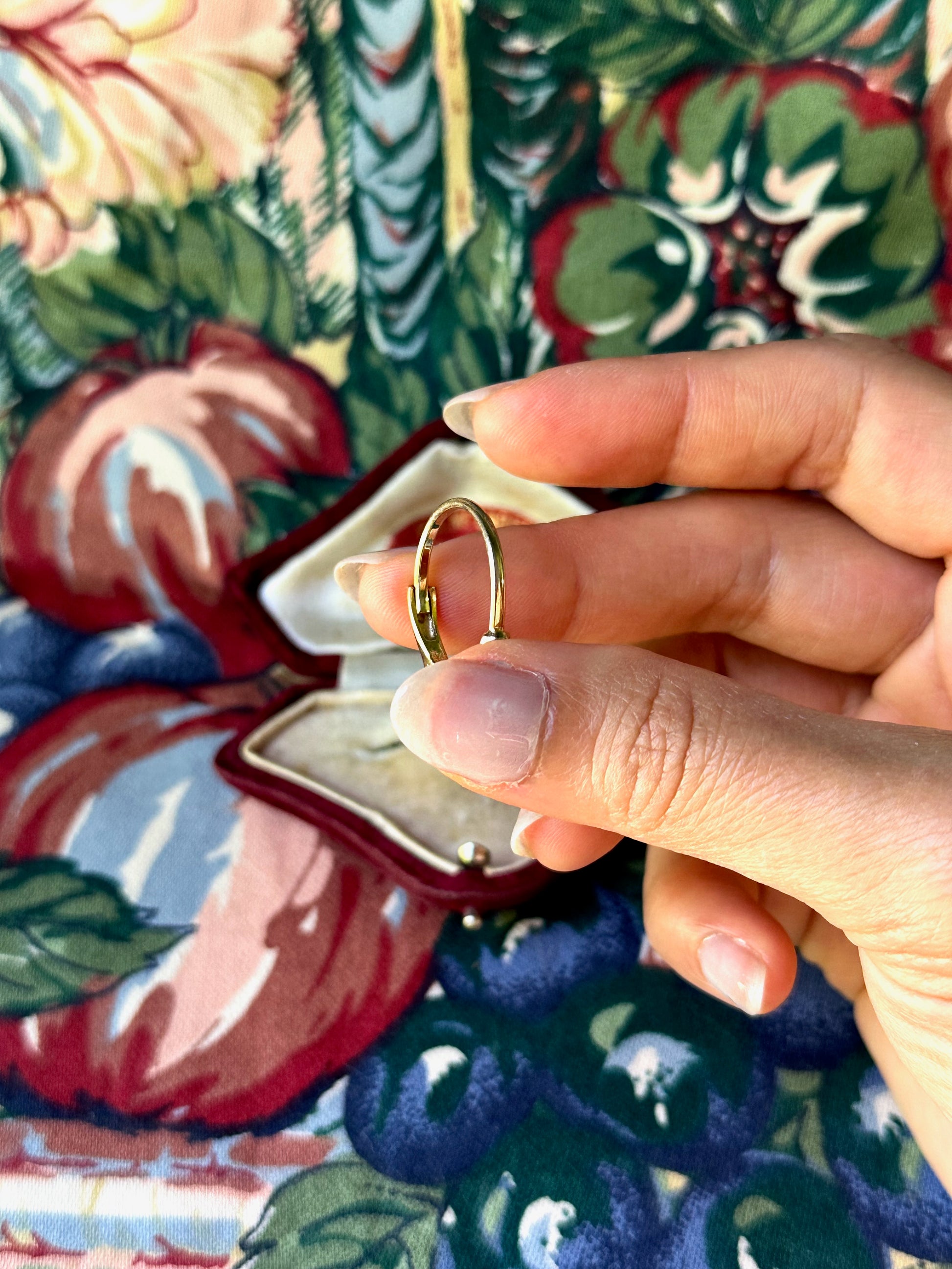 Vintage Navy Flower Gold-Tone Ring